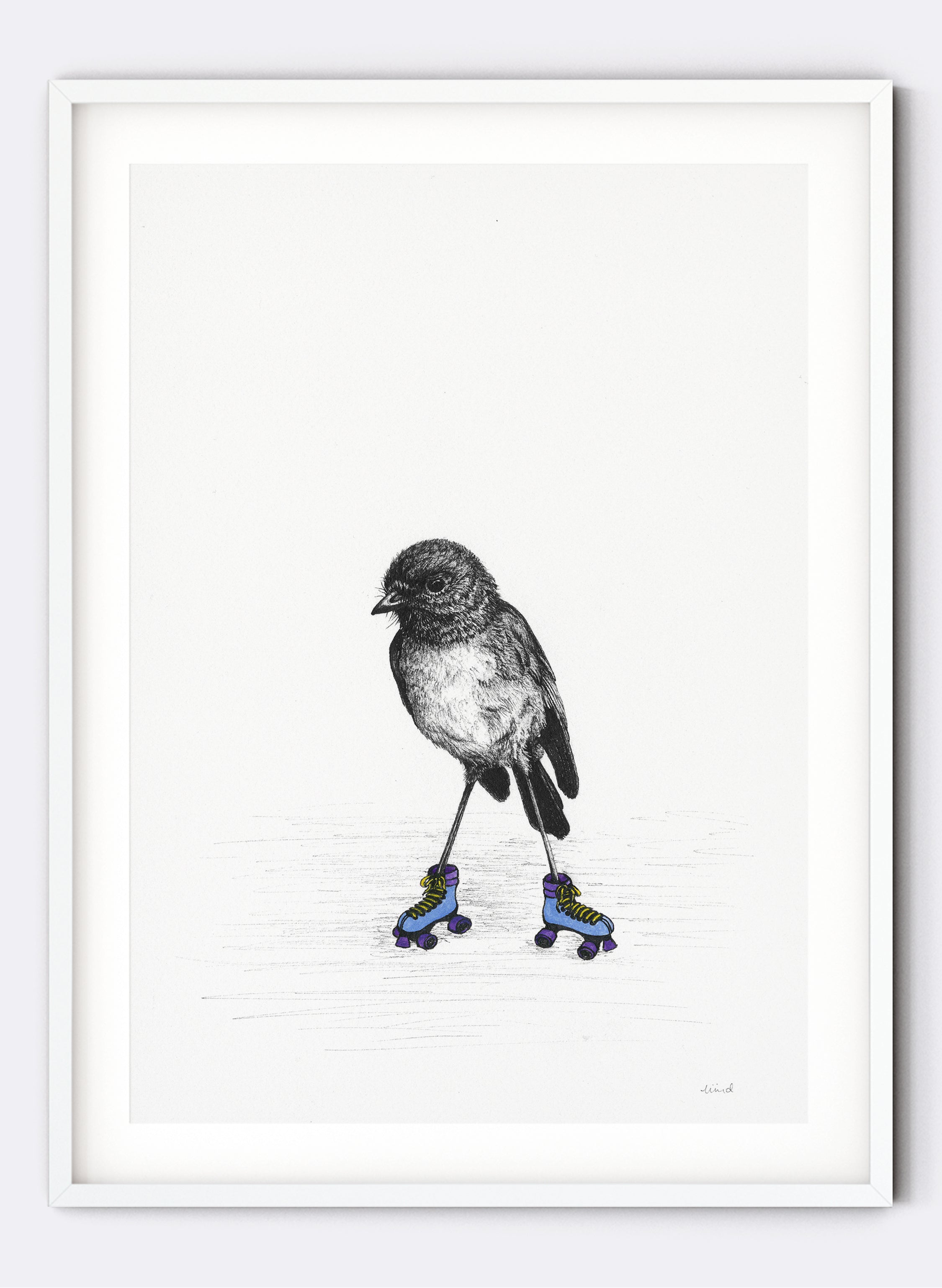 Robin On Roller Skates - Giclée Print
