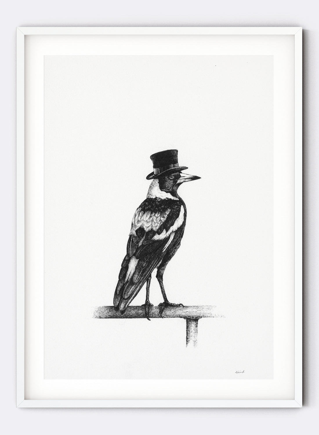 Top Hat Magpie - Giclée Print