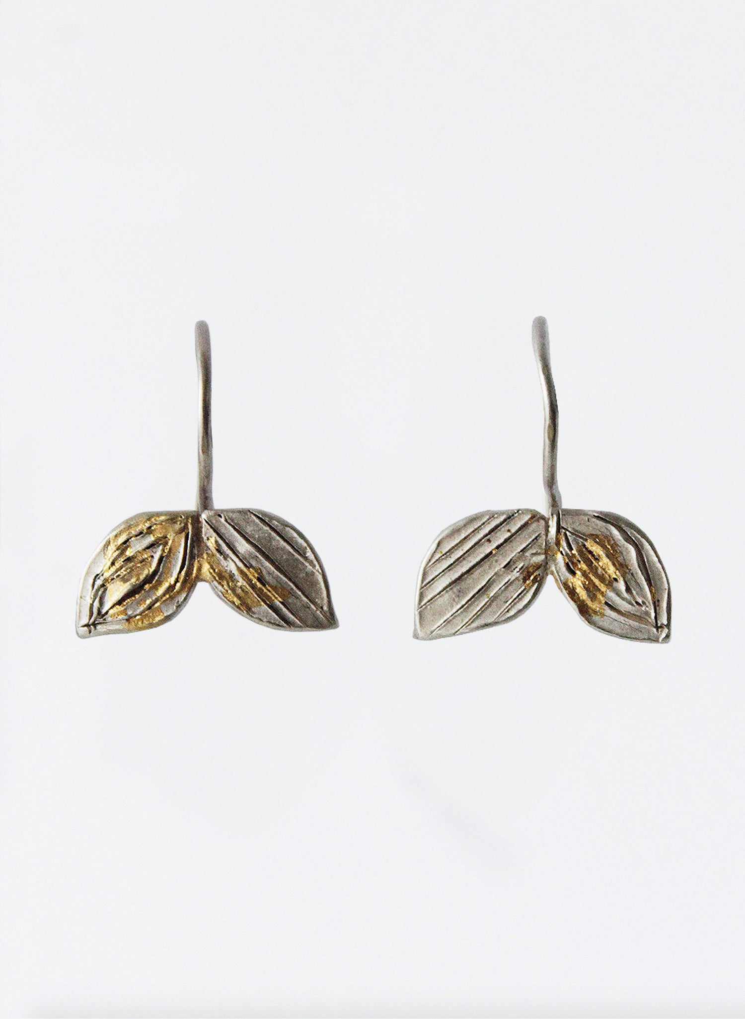 Double Leaf Small Hoop Earrings