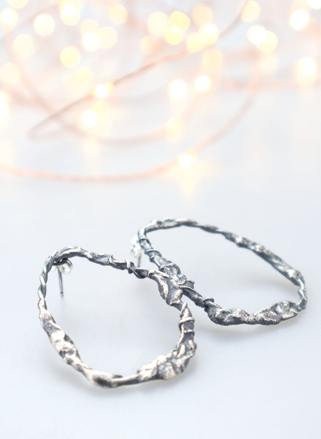 Melt Earring - Oxidised Small