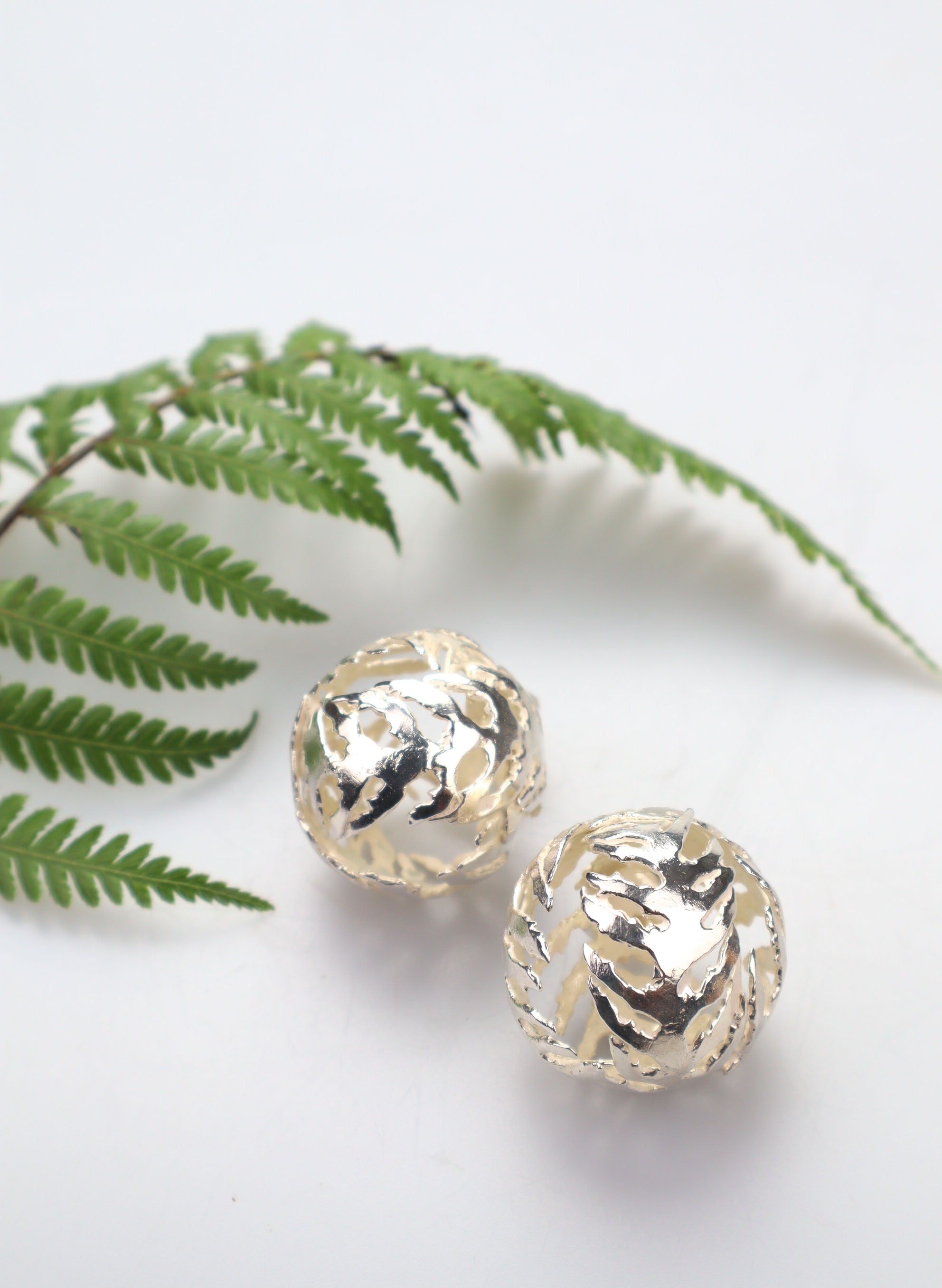 Fern Globe Stud Earrings