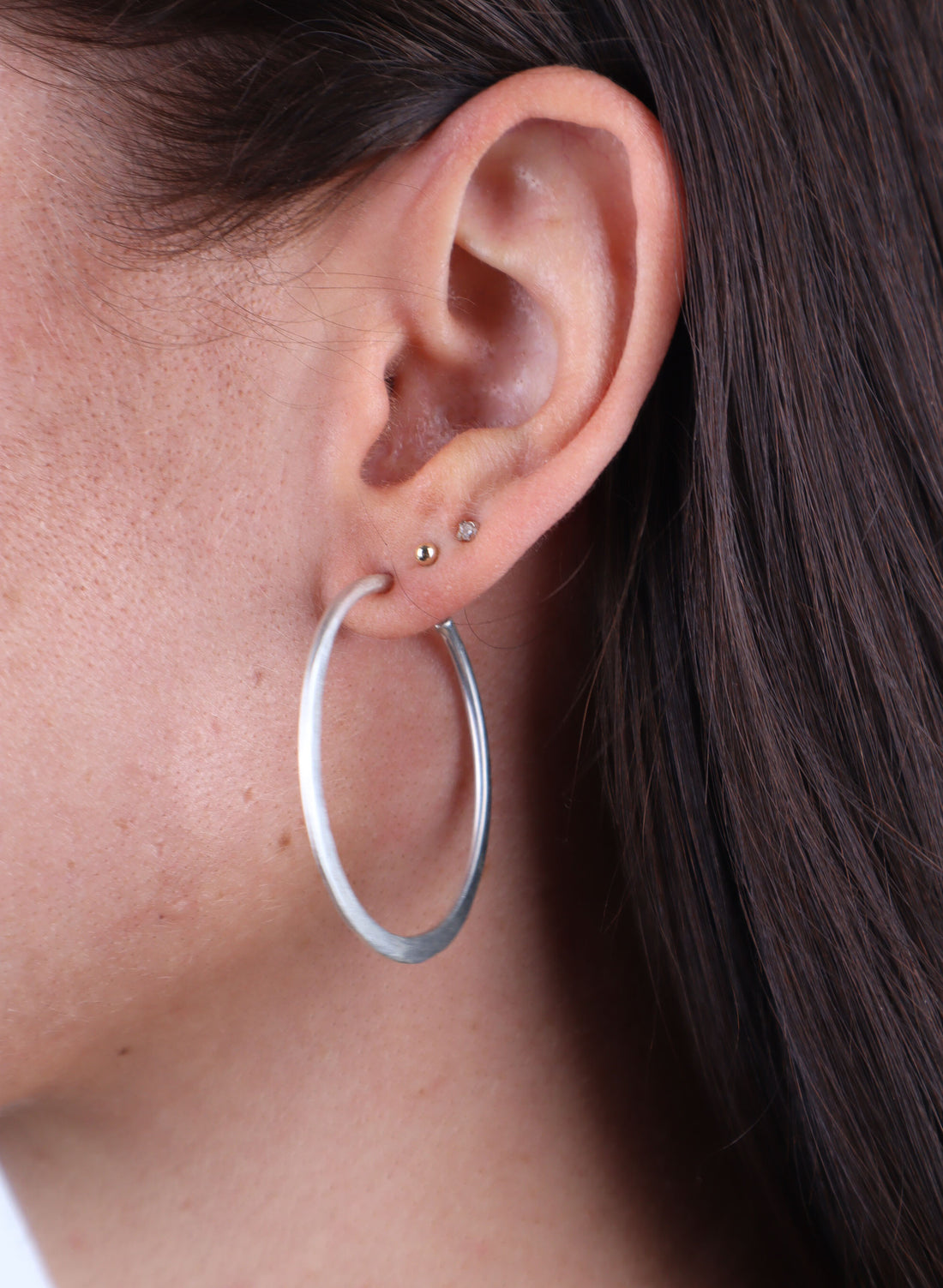 Lunar Hoops Stud Earrings - Large