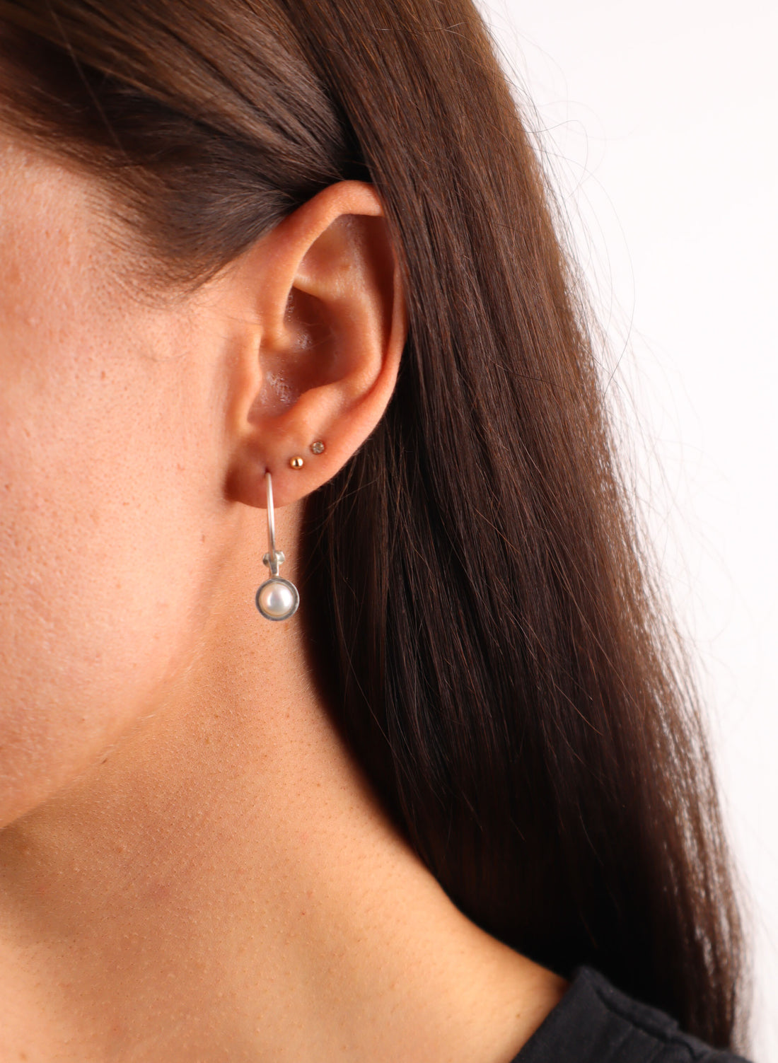 Classic Pearl Charm Hoop Earrings