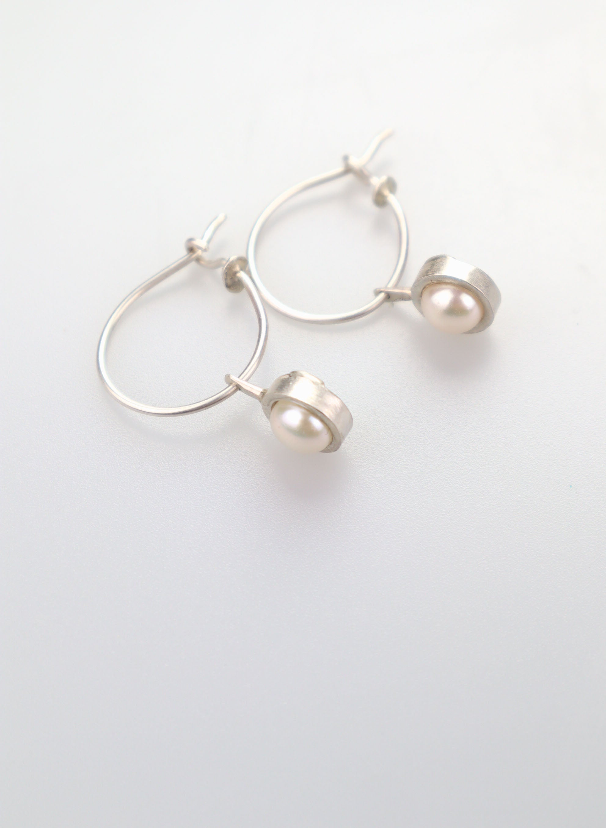 Classic Pearl Charm Hoop Earrings