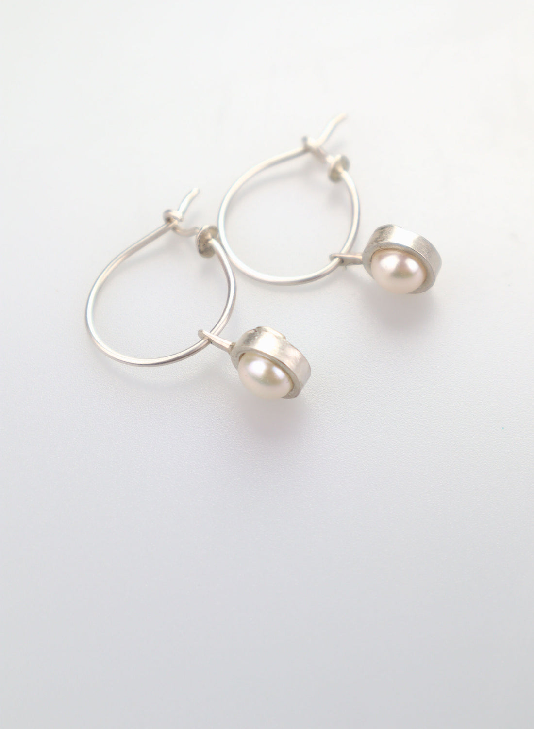 Classic Pearl Charm Hoop Earrings