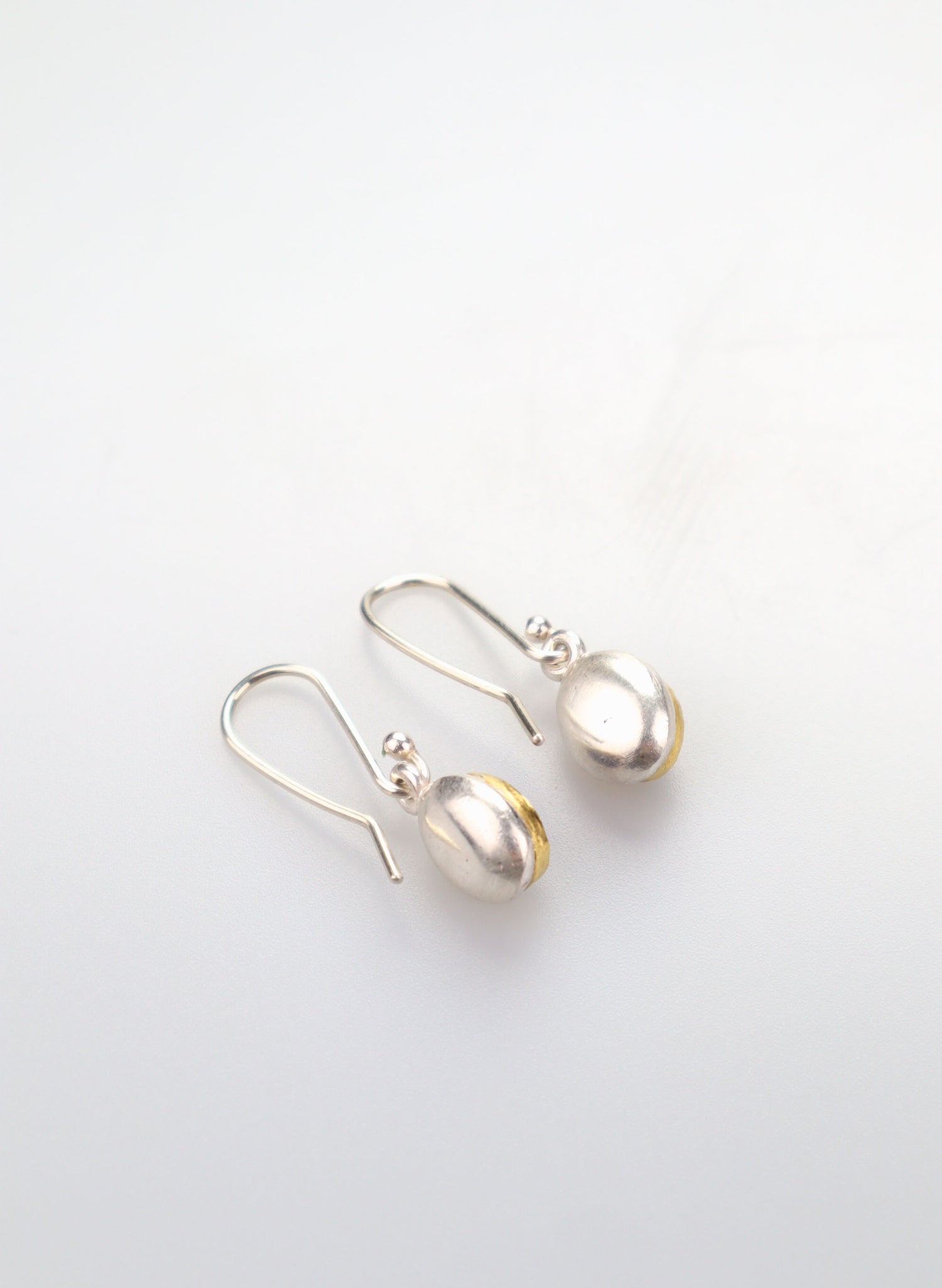 Oval Iolite Drop Earrings - Sterling Silver and 22ct Gold