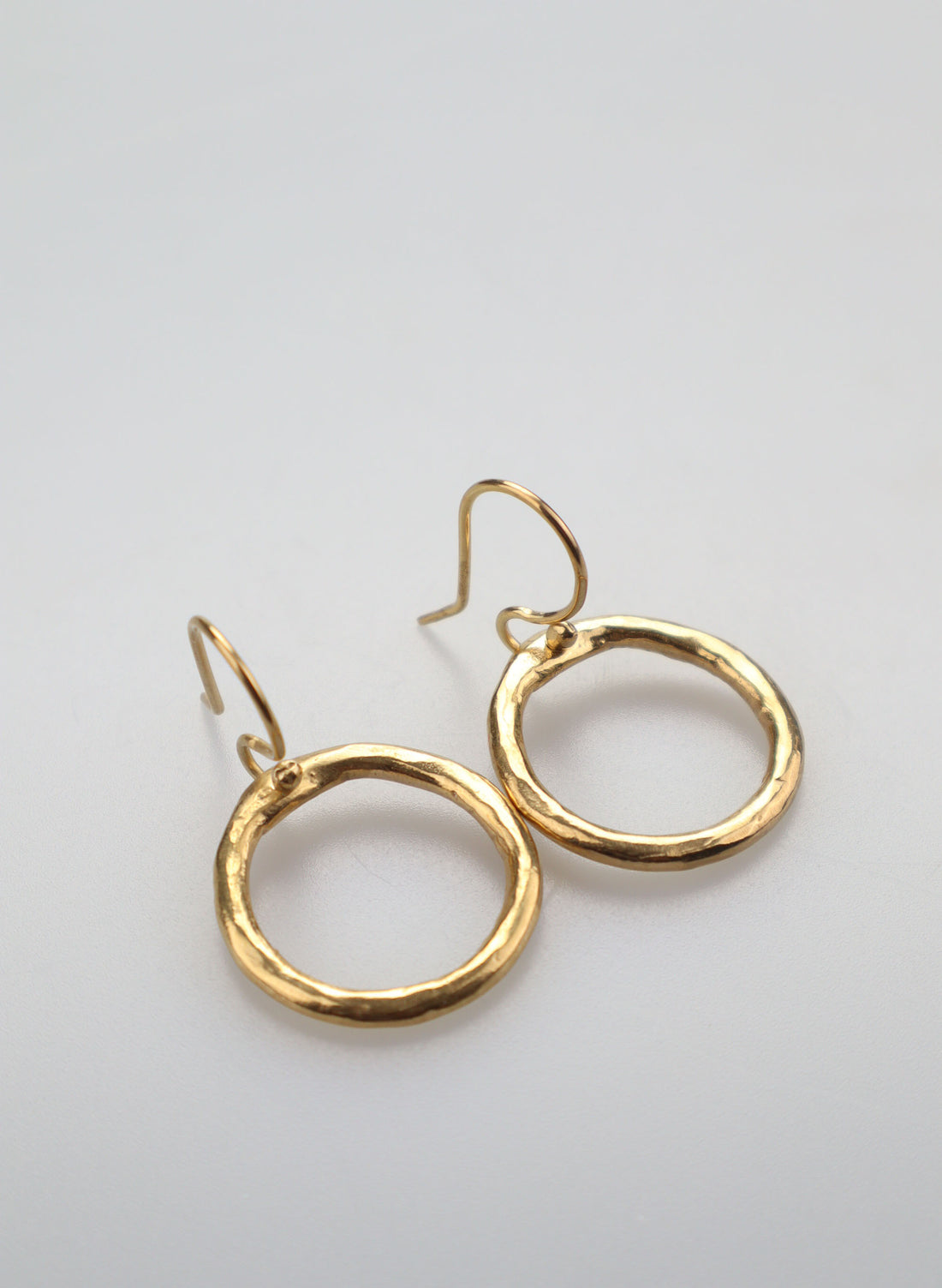 Organic Circle Link Silver and 18ct Gold Earrings
