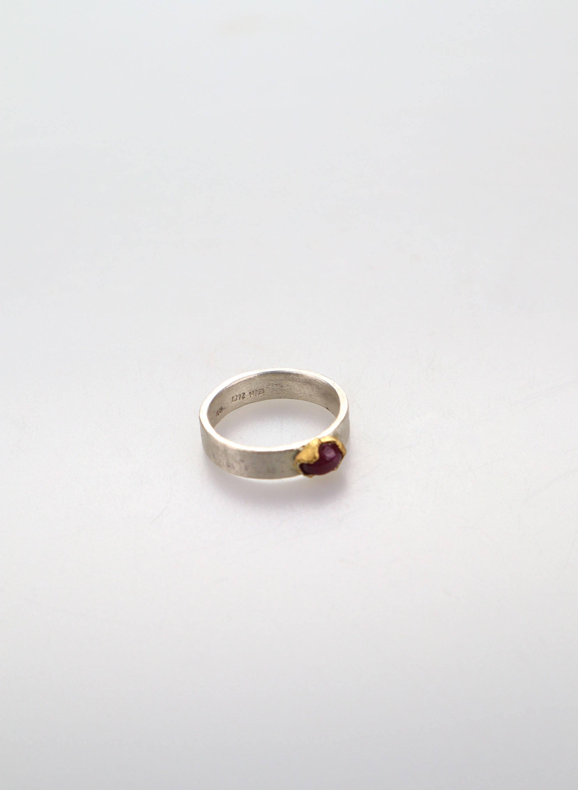 Ruby Untreated  24ct Gold and Silver Ring