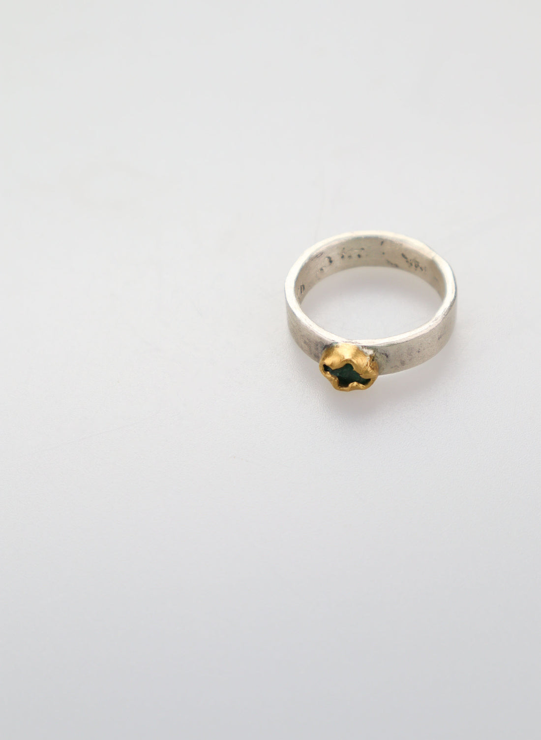 Emerald Untreated  24ct Gold and Silver Ring