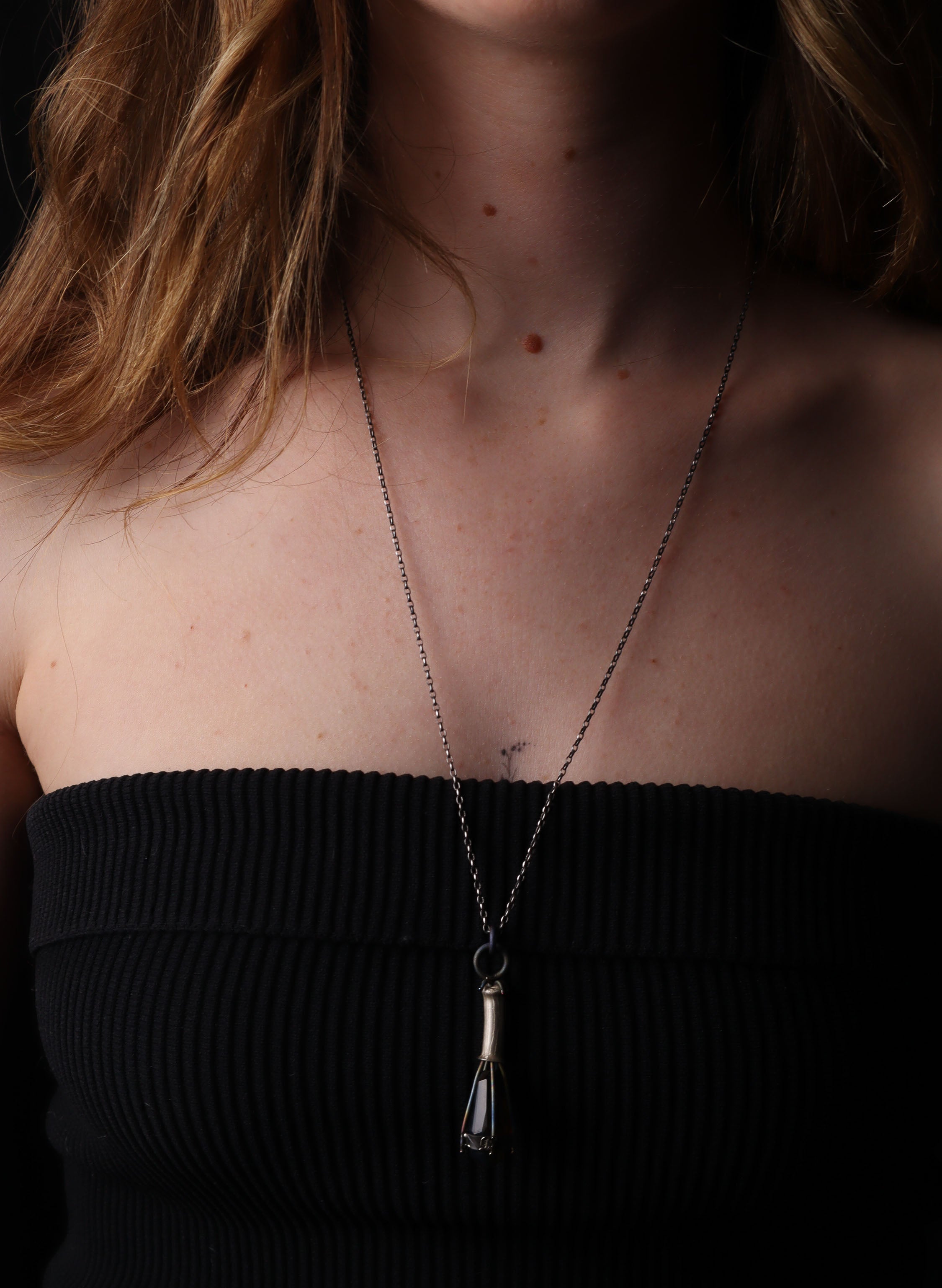 NZ Amber Necklace - Titanium