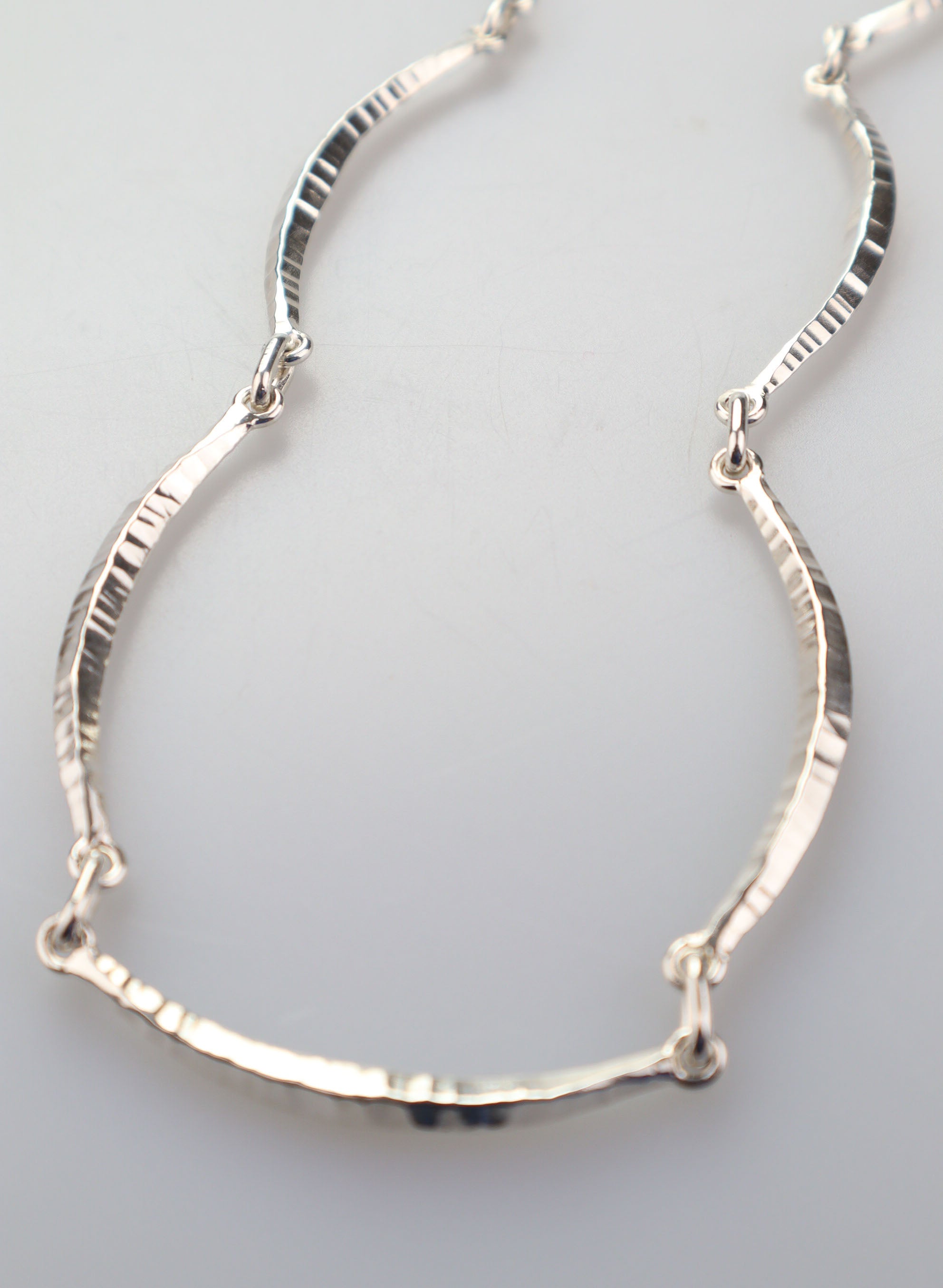 Scalloped Forged Necklace - Sterling Silver