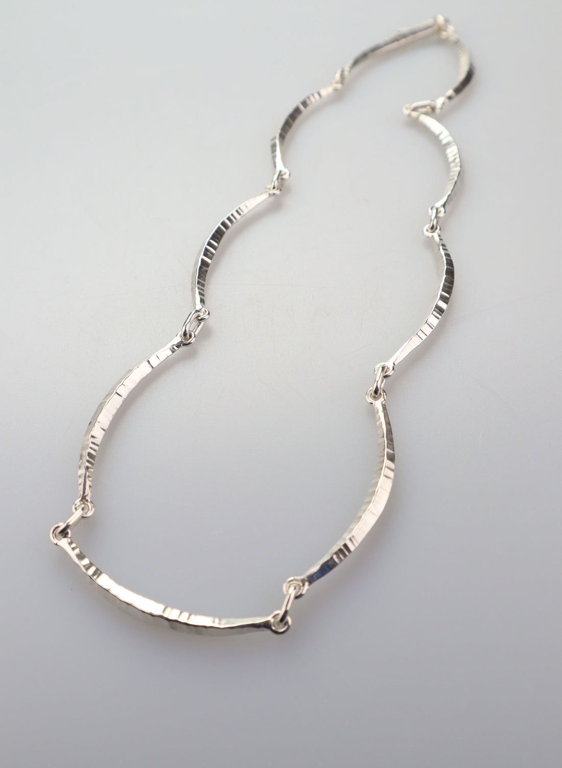 Scalloped Forged Necklace - Sterling Silver