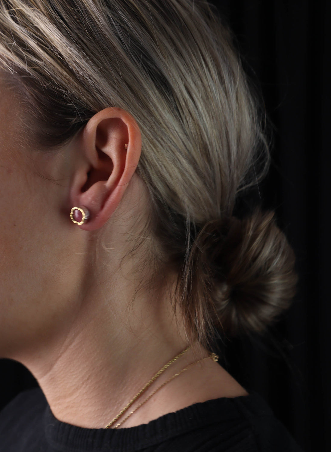 NZ Jasper Stud Earrings - 9ct Gold &amp; Sterling Silver