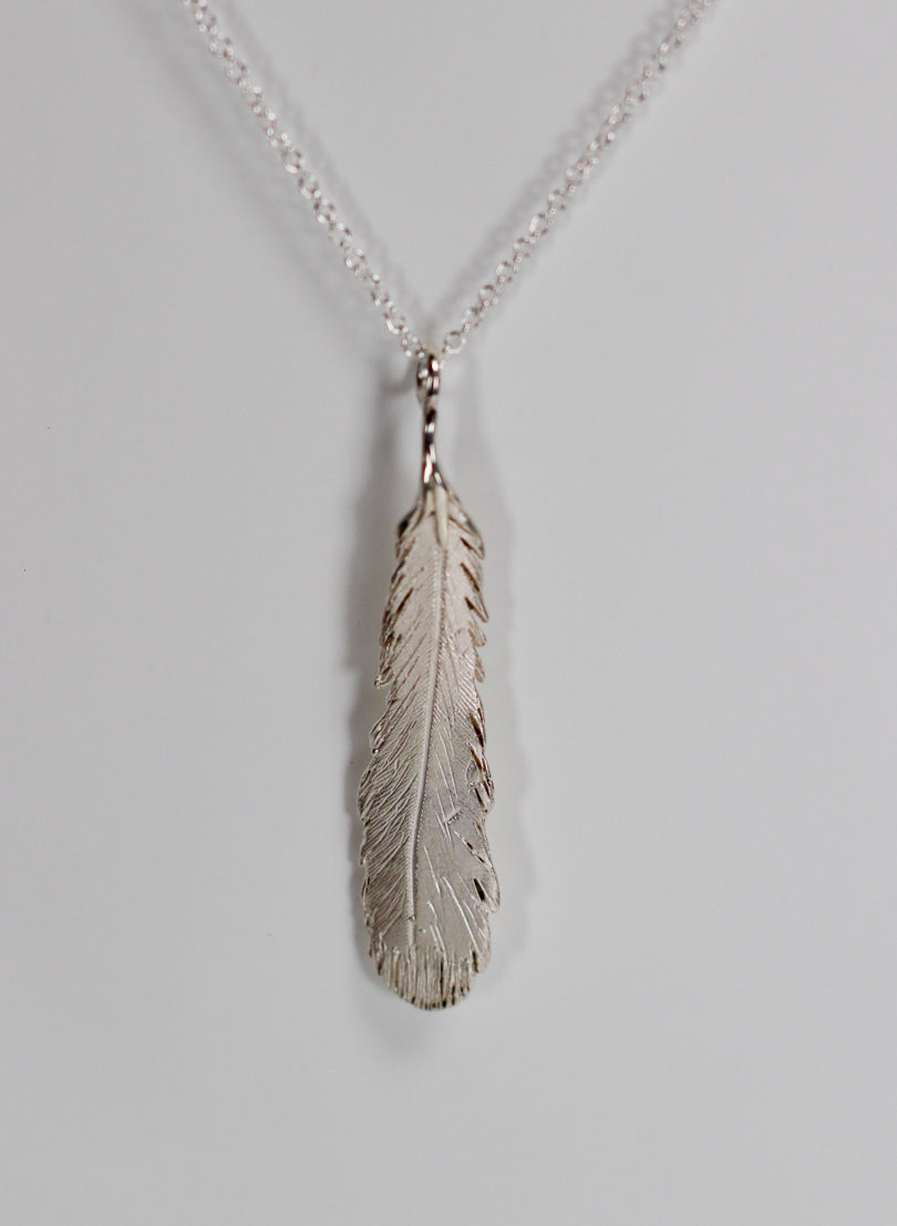 Feather Necklace - Sterling Silver