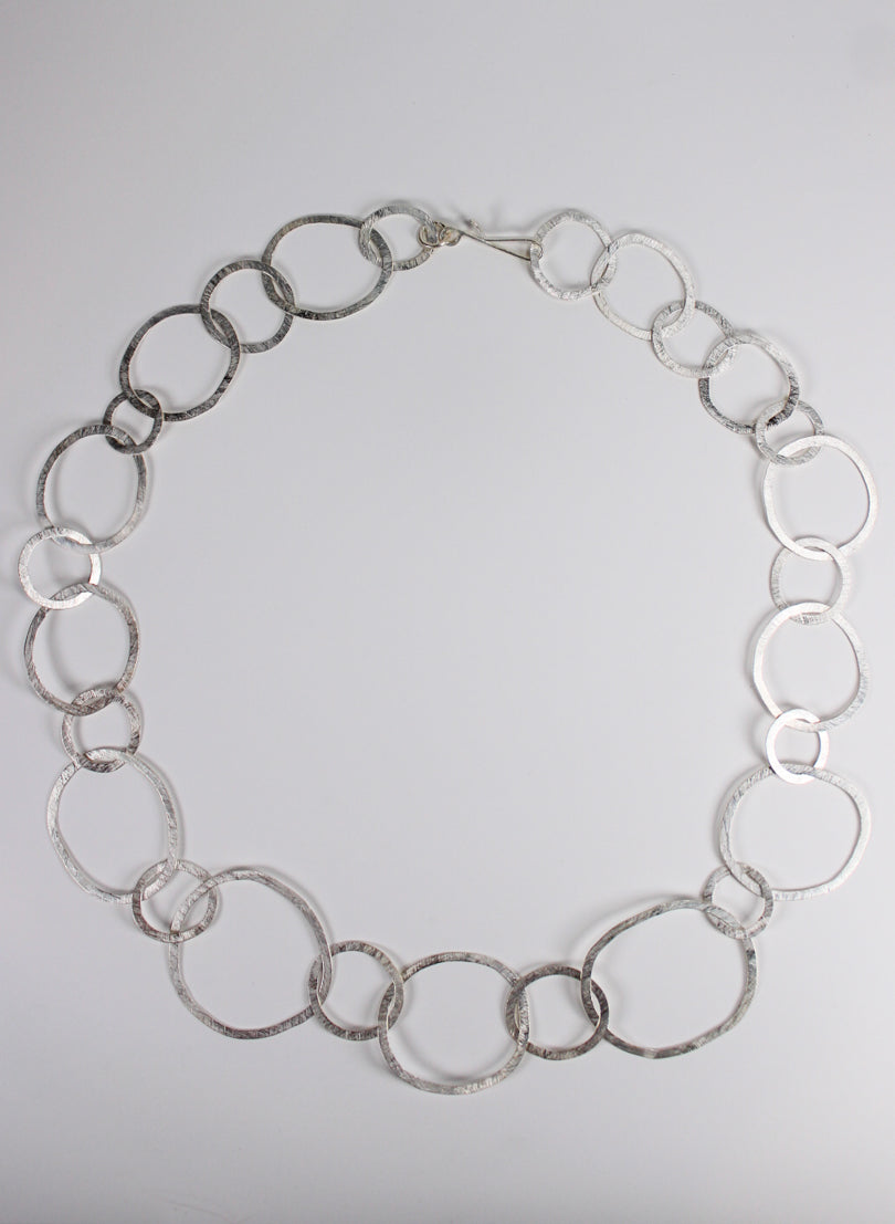 Round Link Necklace -Sterling Silver