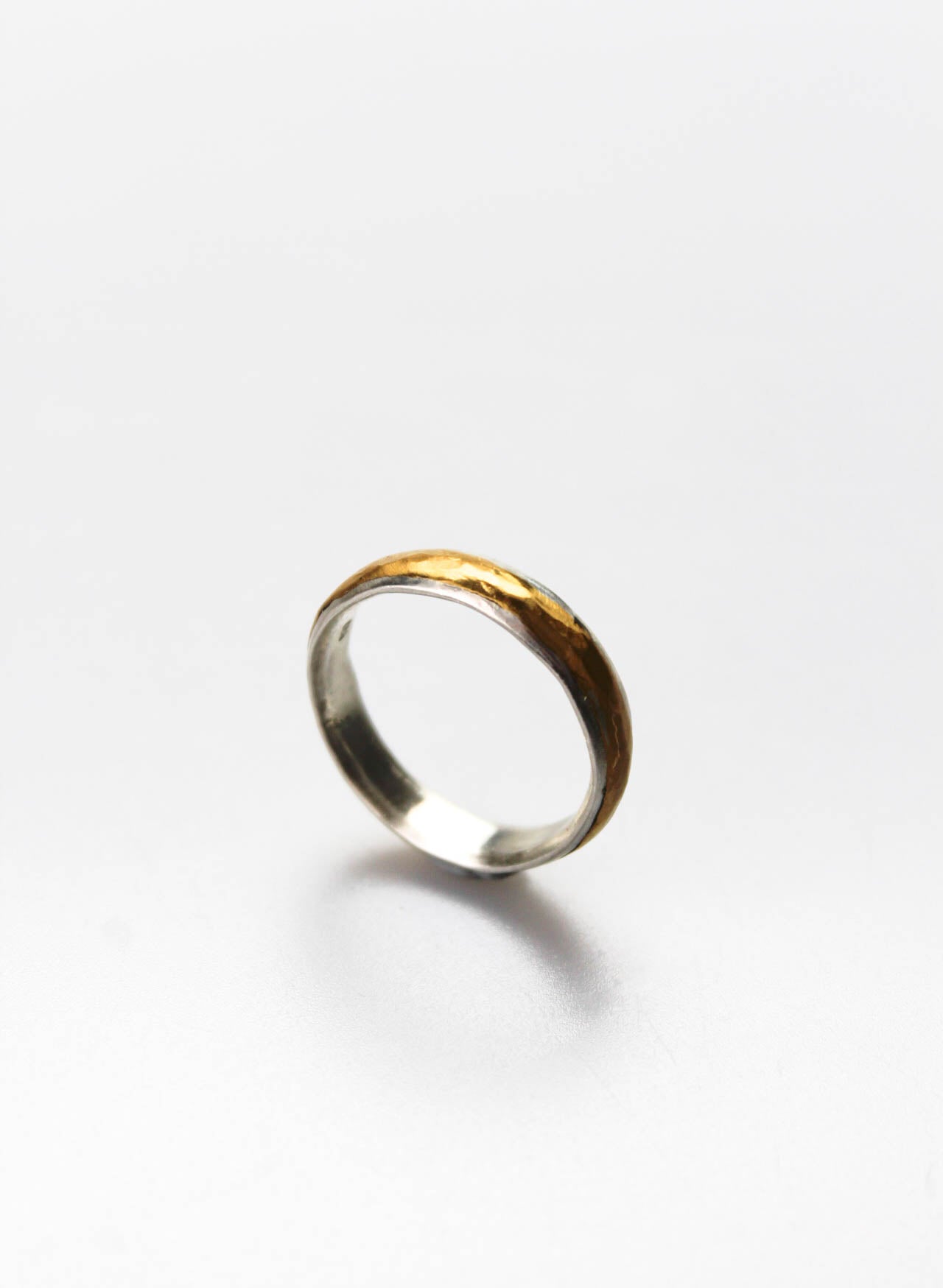 Soft Curve Ring - Silver + 24ct Gold