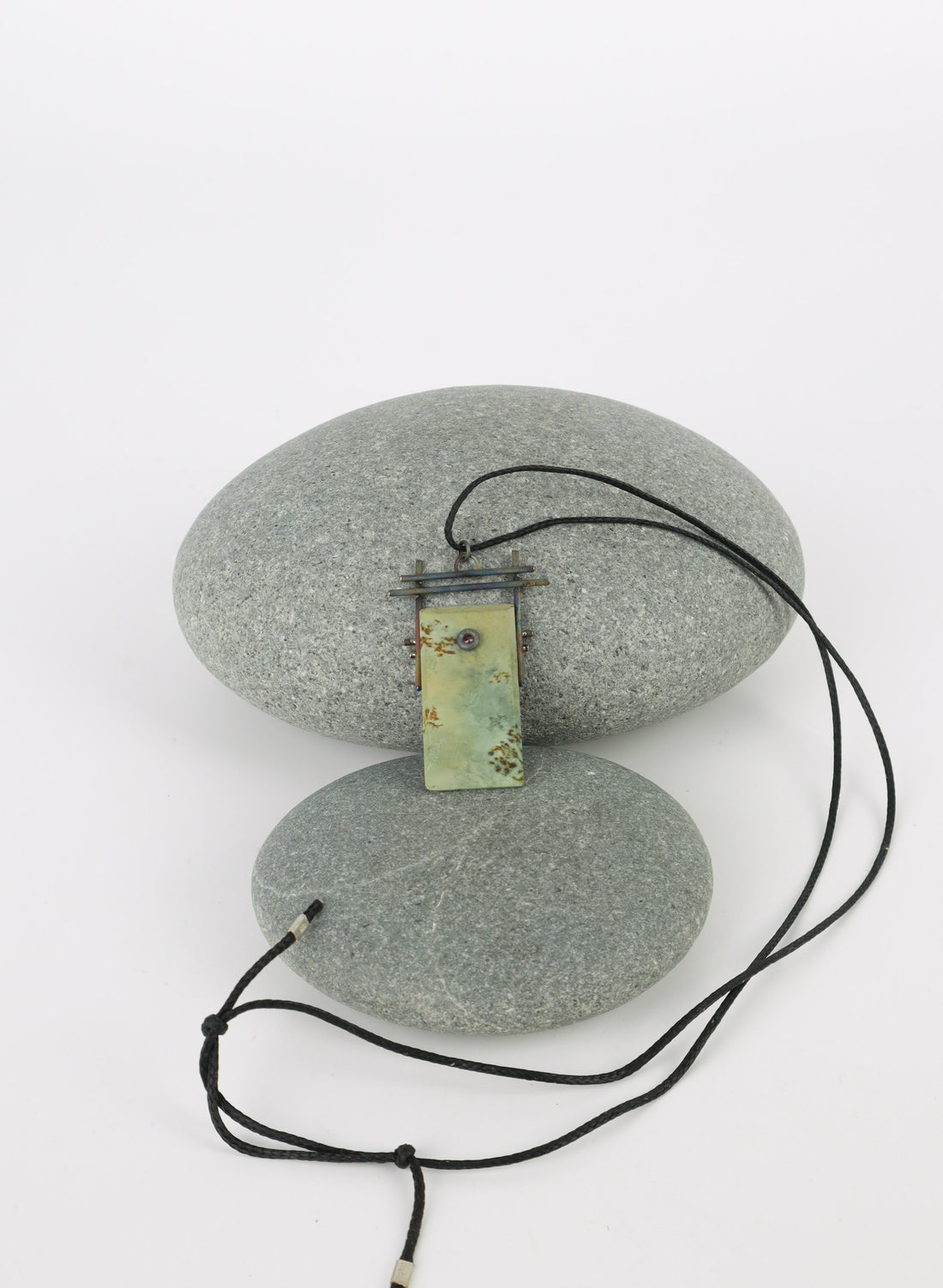 NZ Pounamu Titanium Ruby Necklace