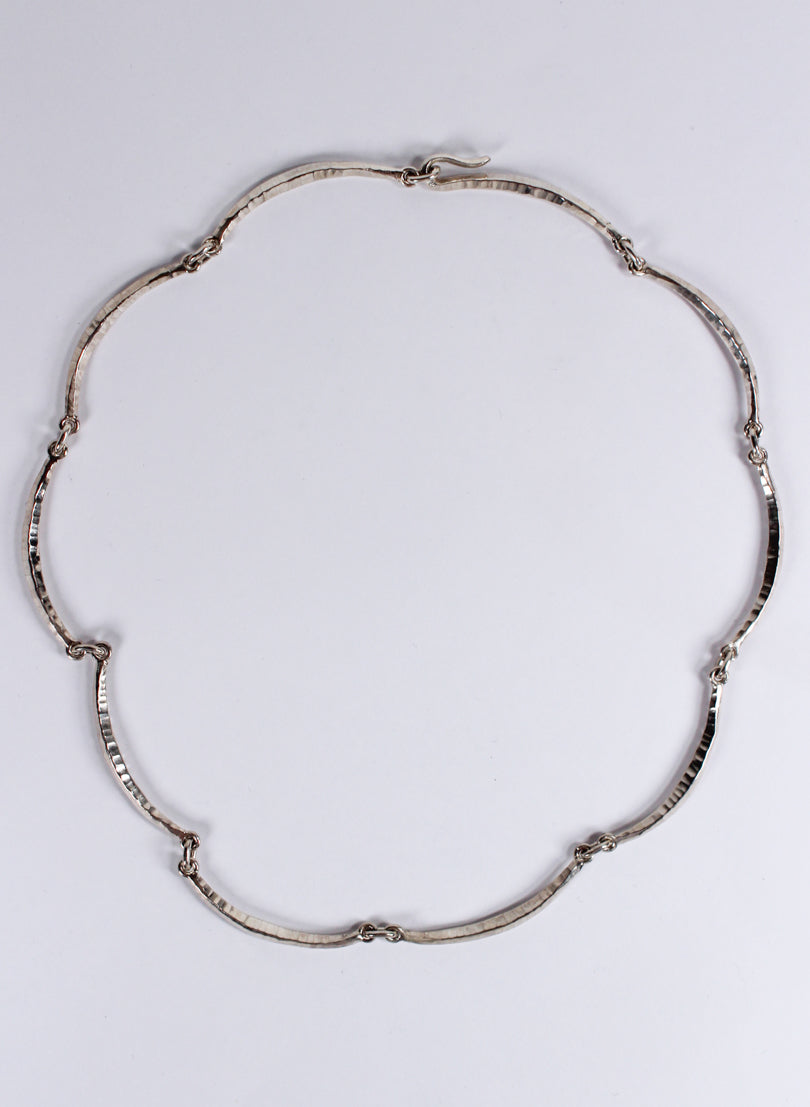Scalloped Forged Necklace - Sterling Silver