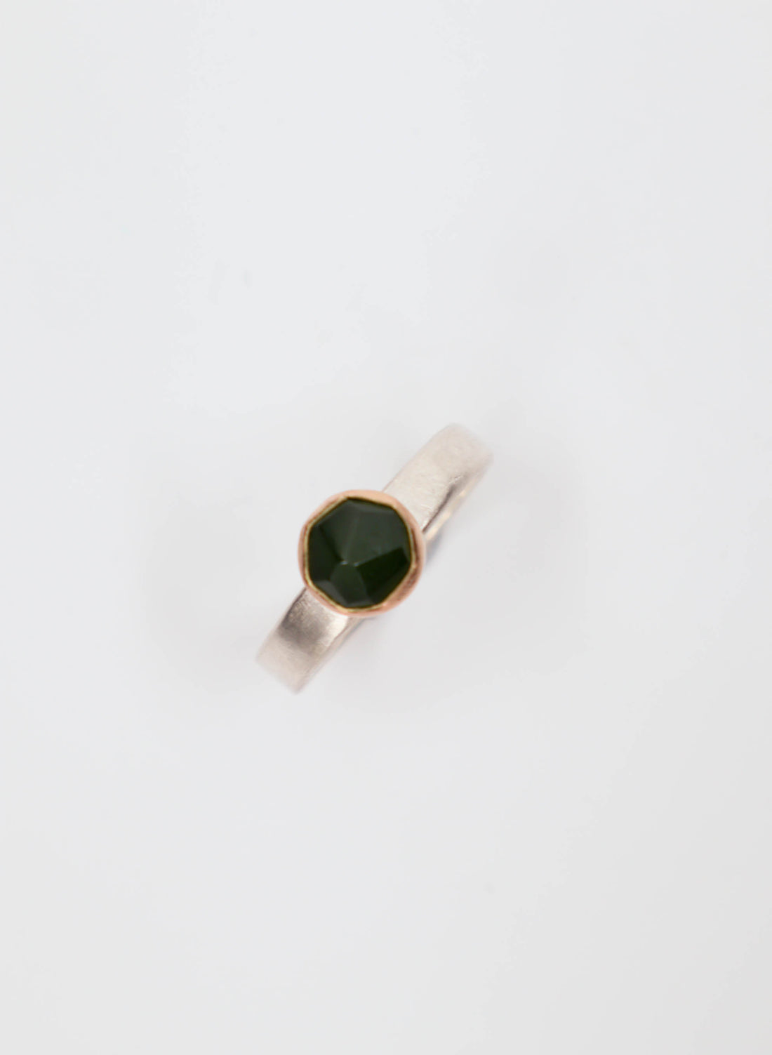 Dual Freeform Silver, Gold and Pounamu Ring