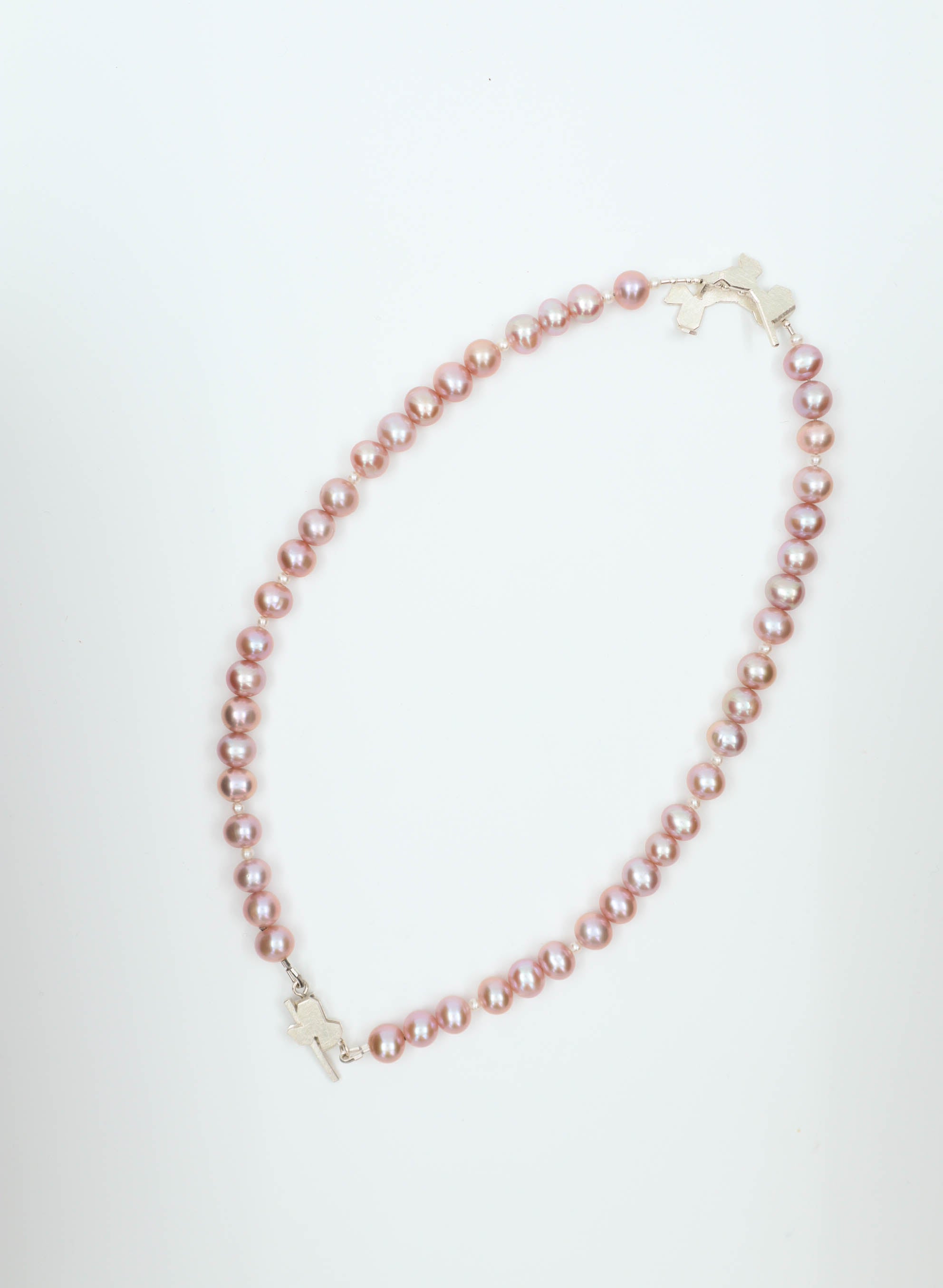 Dual Leaf Structure Necklace with Pearls
