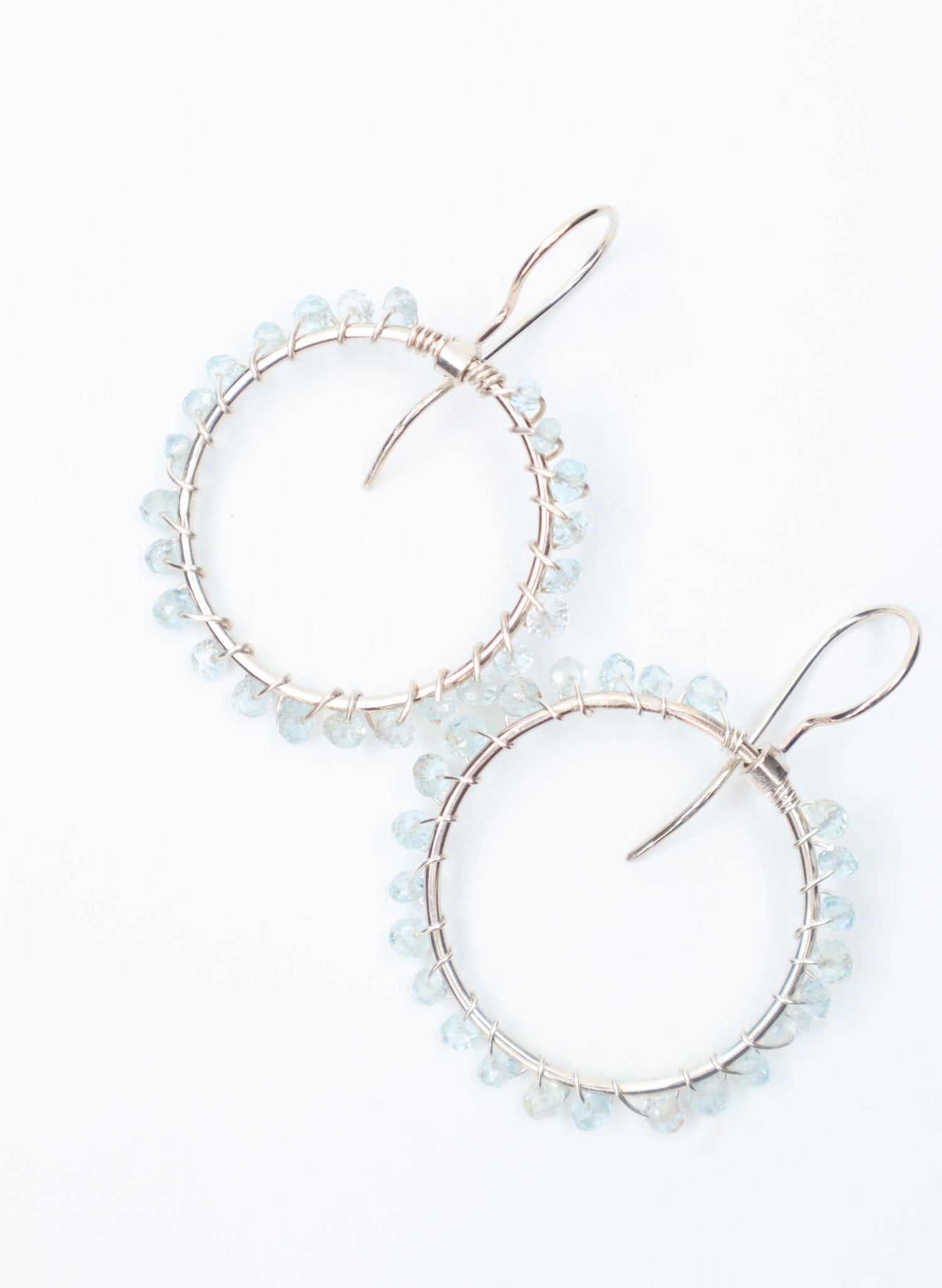 Celestial Hoop Earrings - Blue Topaz