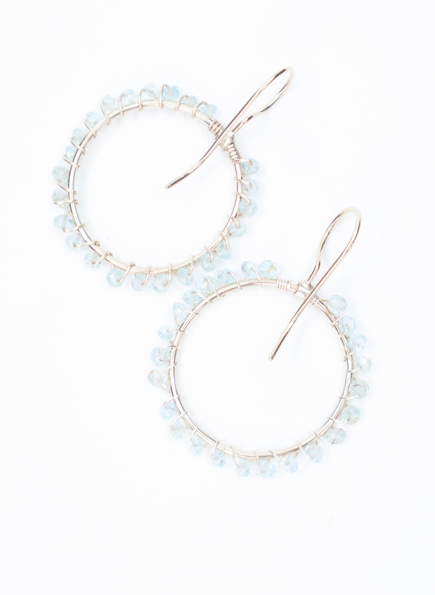 Celestial Hoop Earrings - Blue Topaz