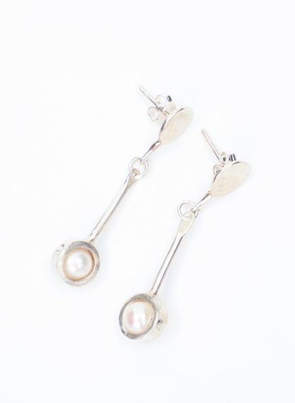 Solar Pendant Earrings - Sterling Silver