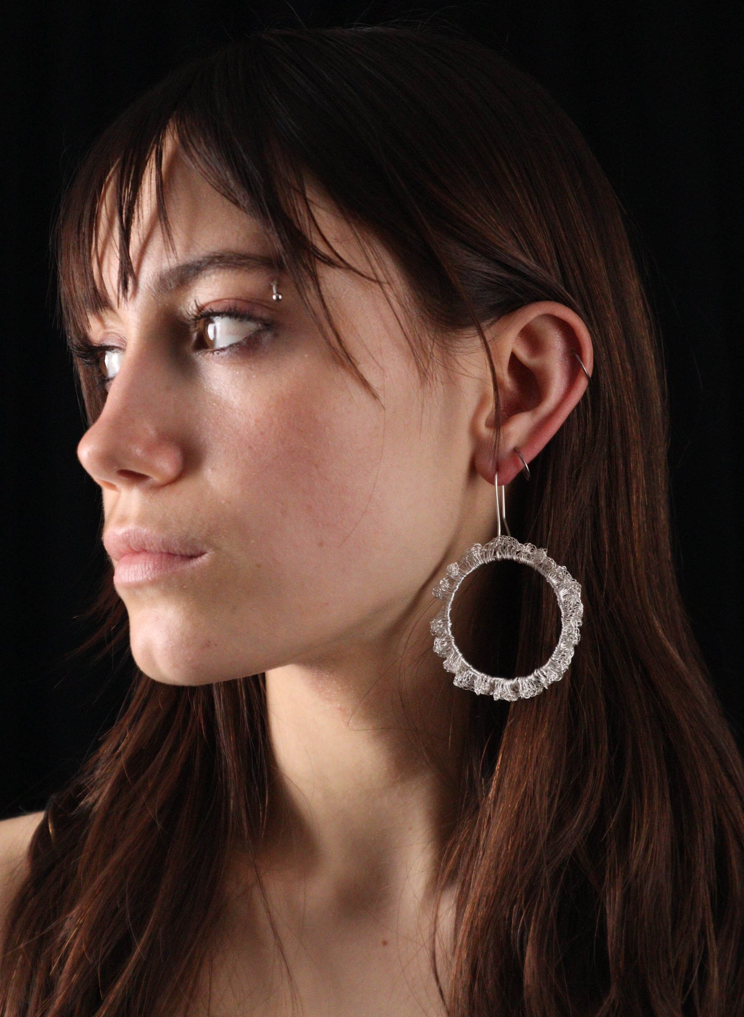 Large Crochet Earring - Sterling Silver