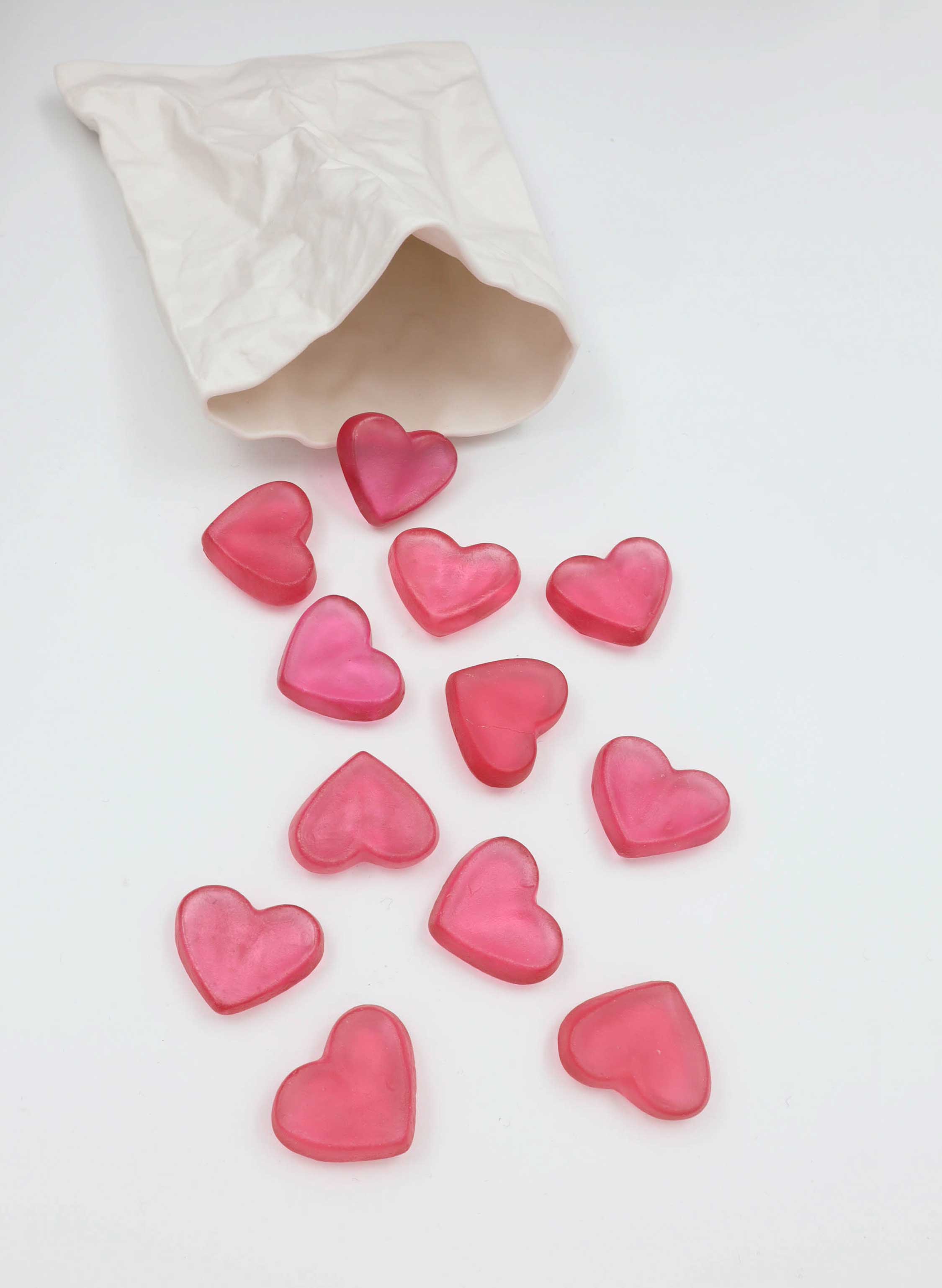 Small Cast Glass Heart Lolly