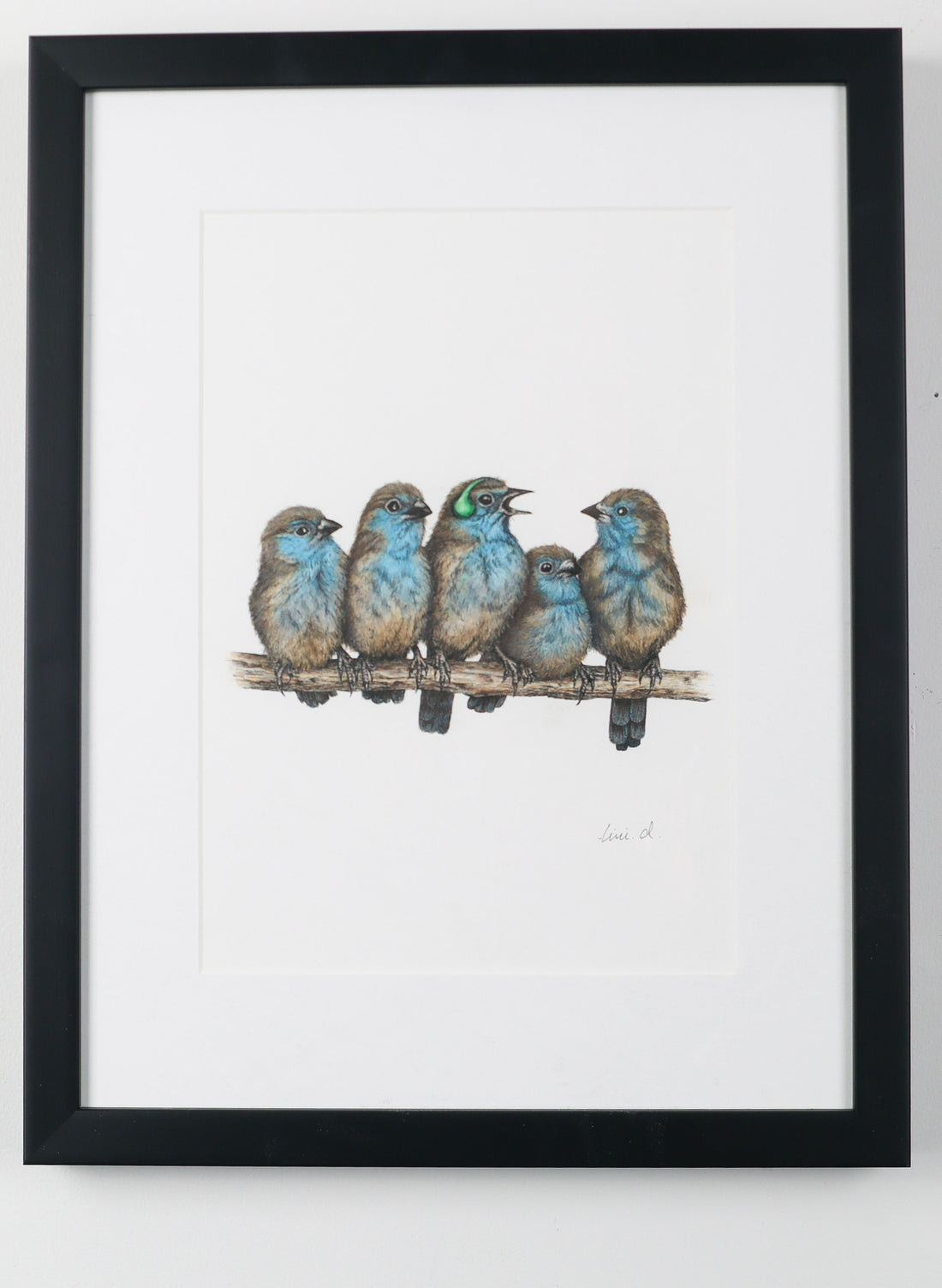 Original 5 BlueBirds - Original Artwork