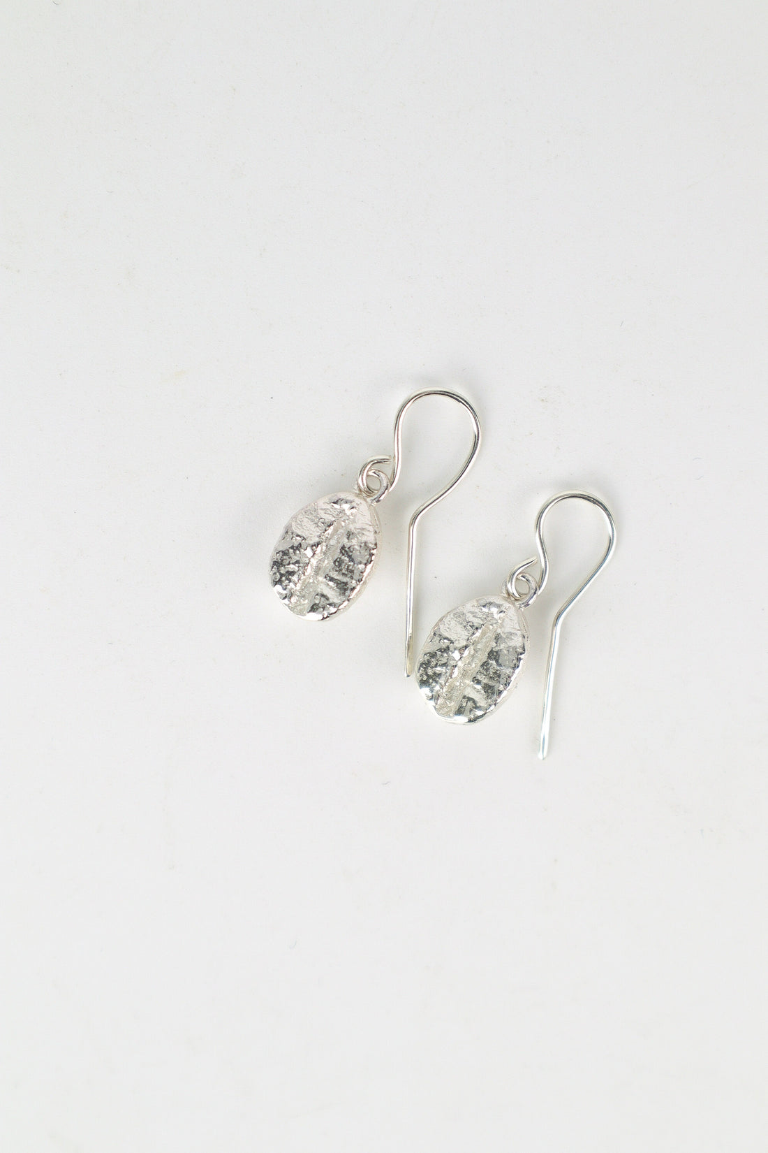 Coffee Bean Drop Earrings - Sterling Silver