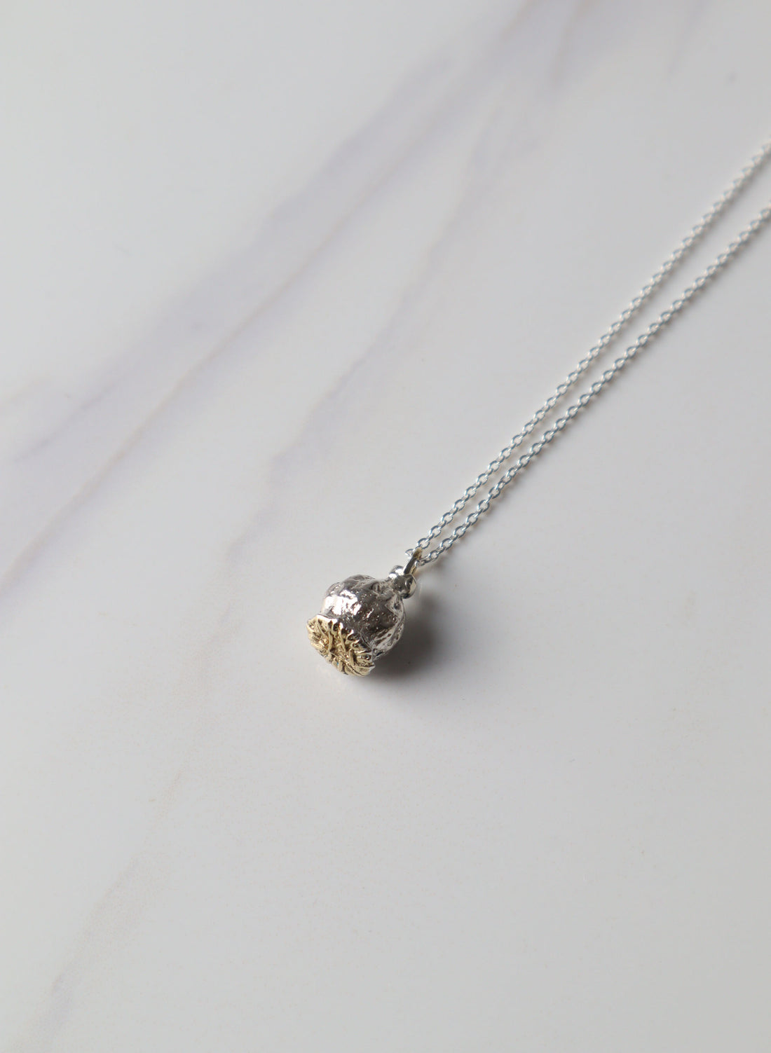 ANZAC Poppy Necklace - Stirling Silver and Gold Plate