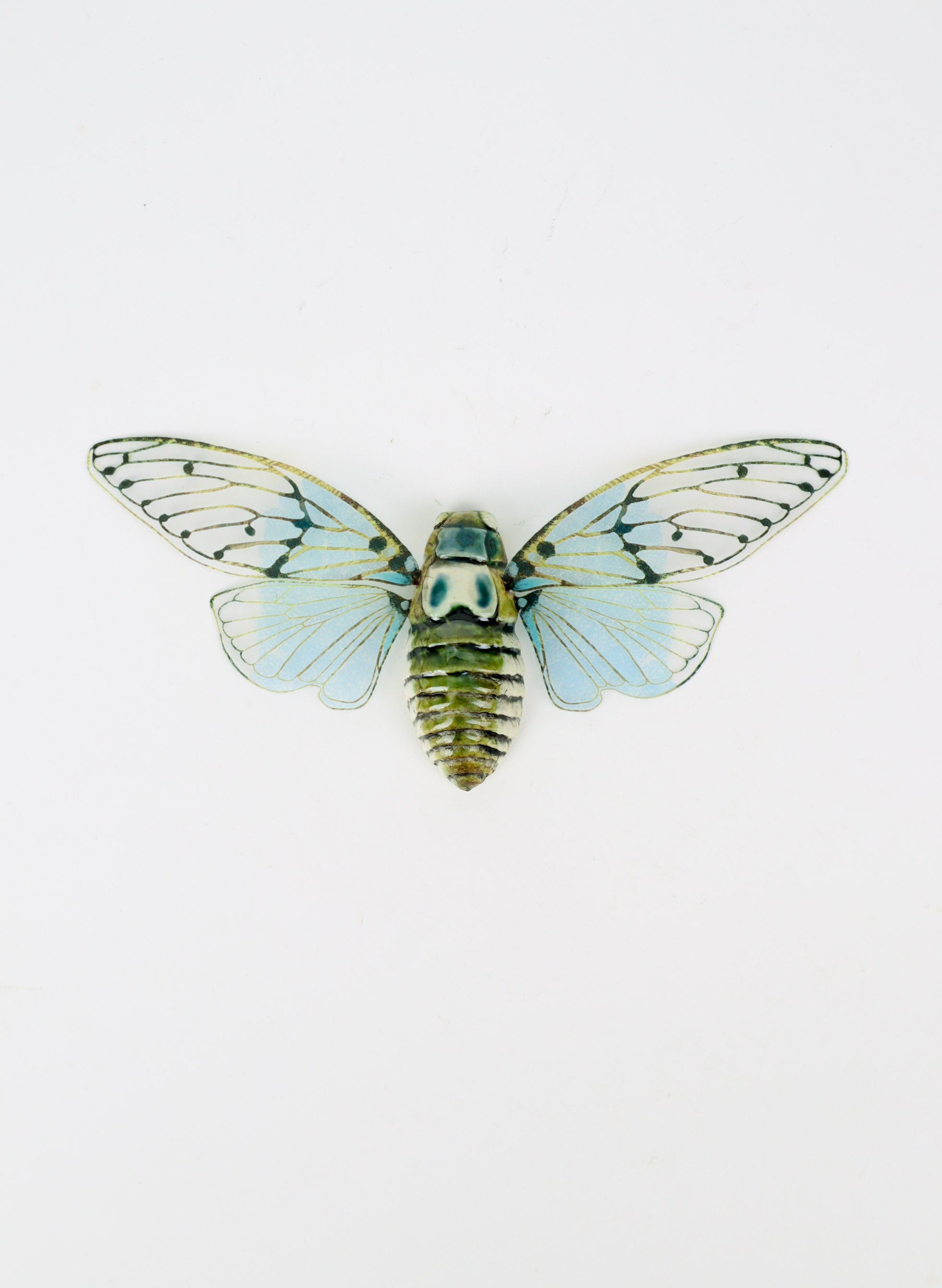 Ceramic Cicada - Brown &amp; Blue