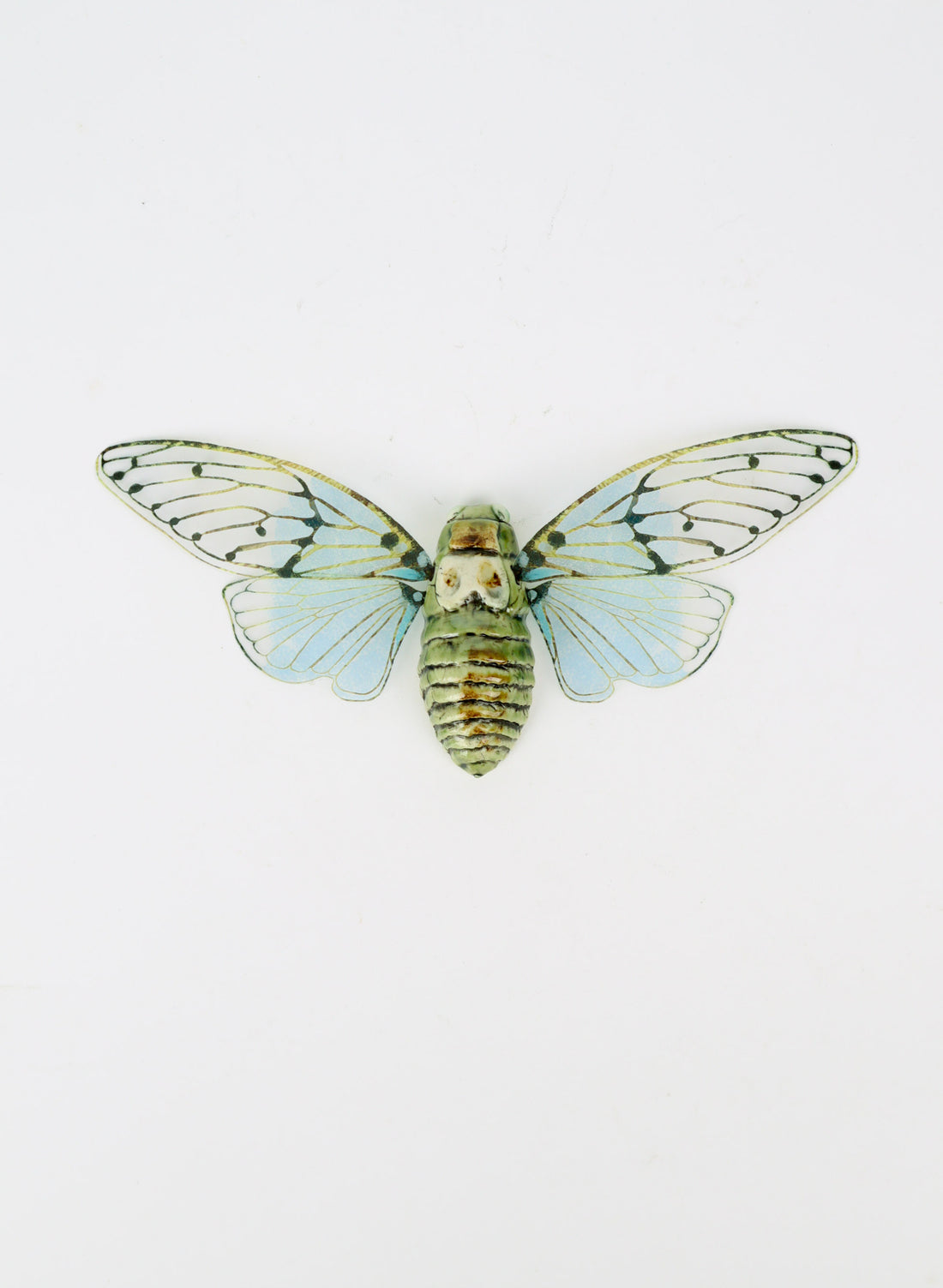 Ceramic Cicada - Brown &amp; Green