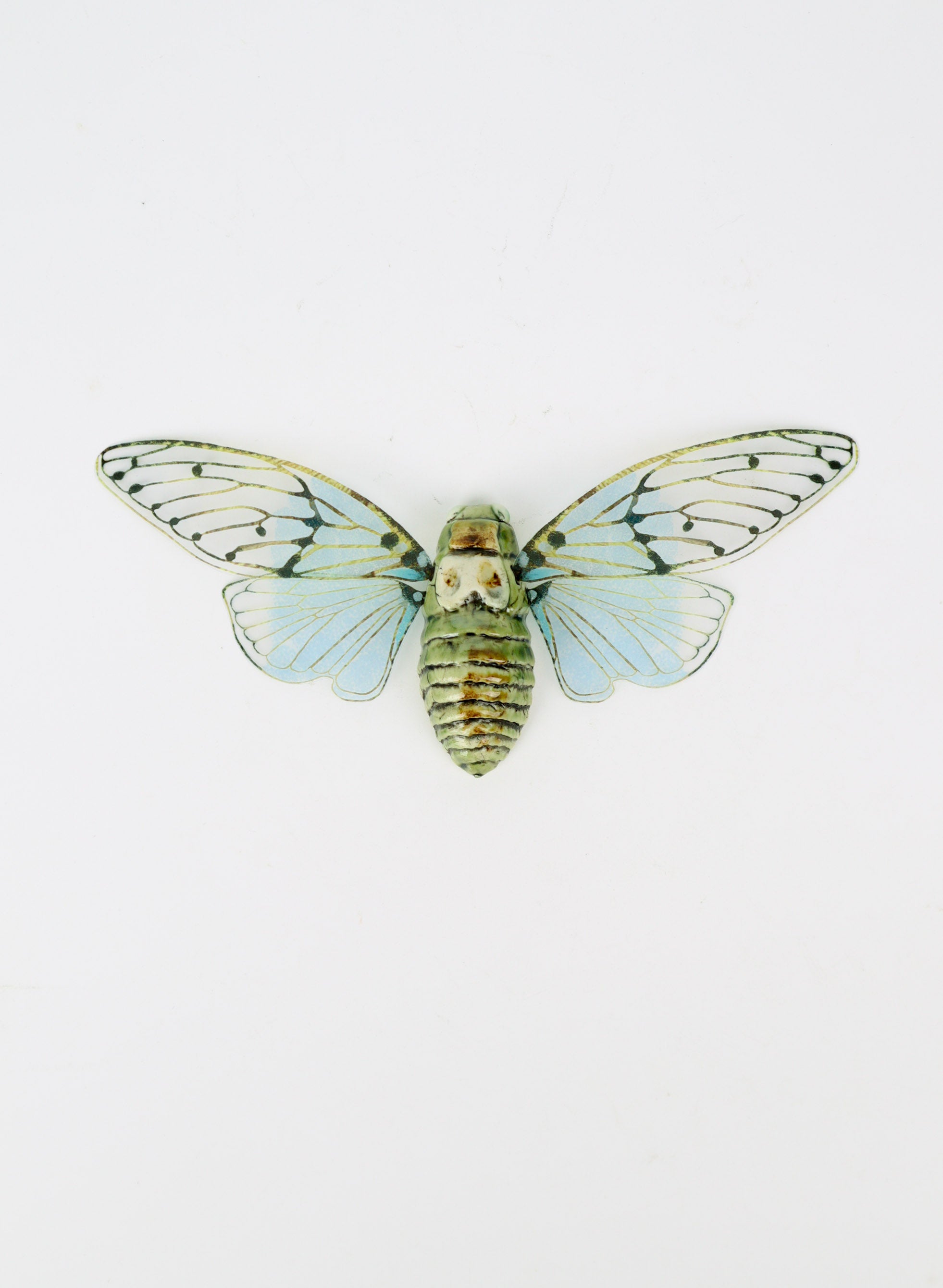 Ceramic Cicada - Brown &amp; Green