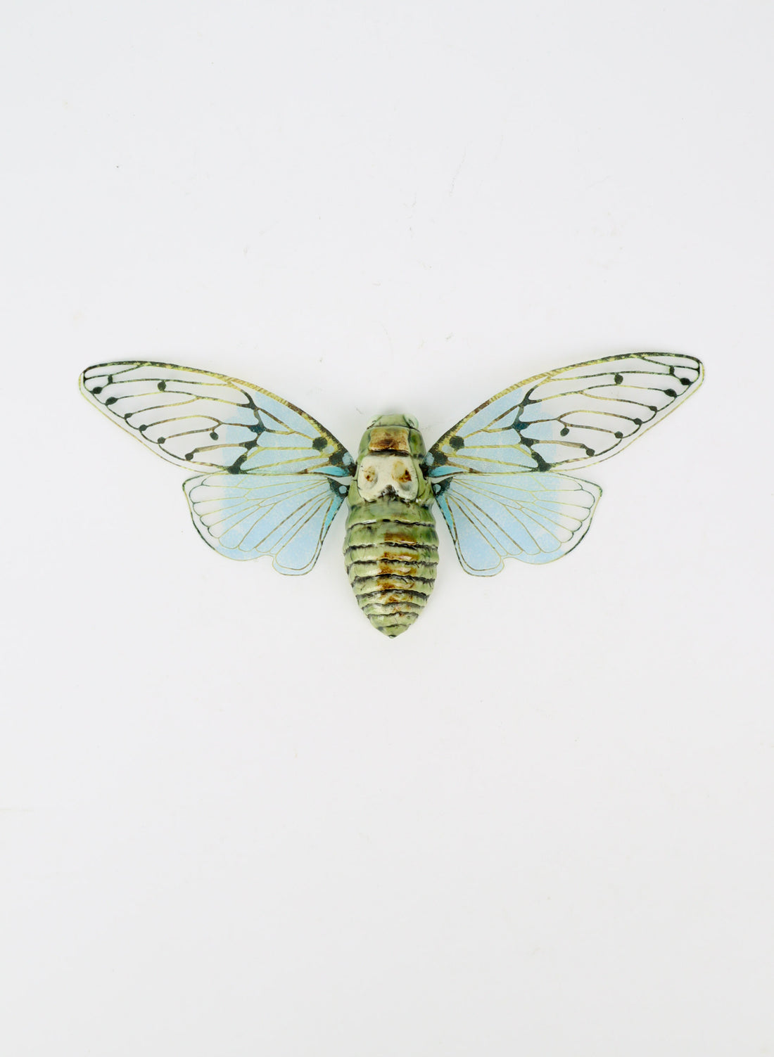 Ceramic Cicada - Brown &amp; Green
