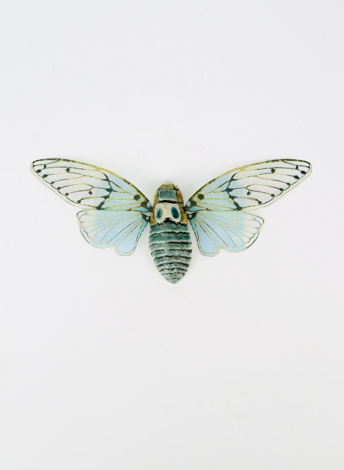 Ceramic Cicada - Blue &amp; Brown