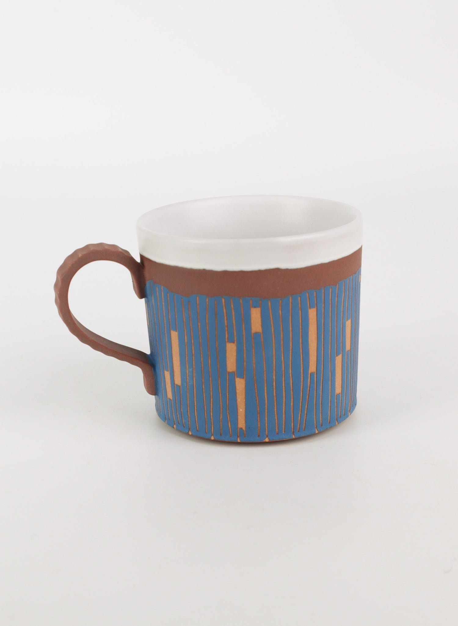 Blue Line Carved Mug