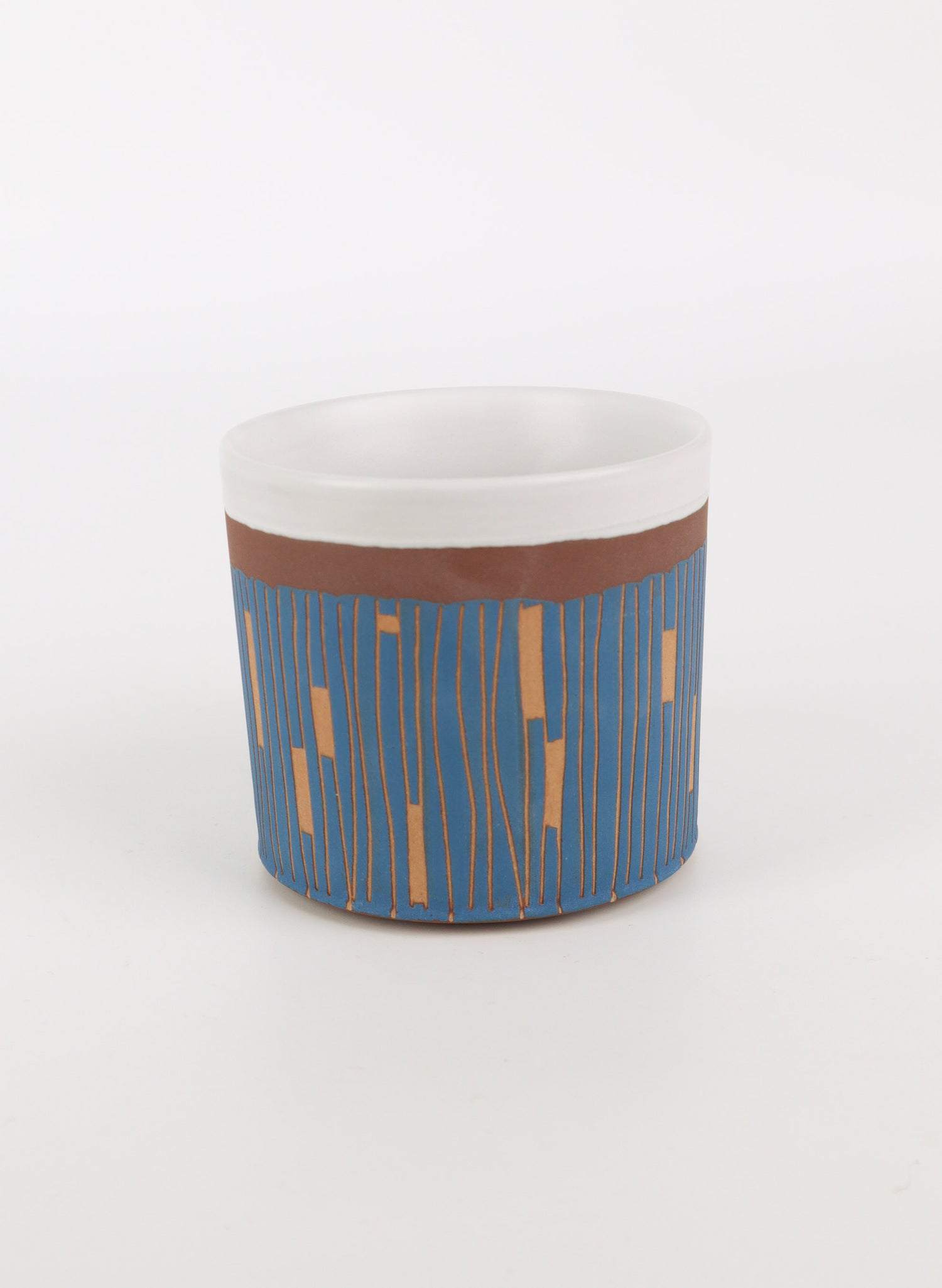 Blue Line Carved Mug