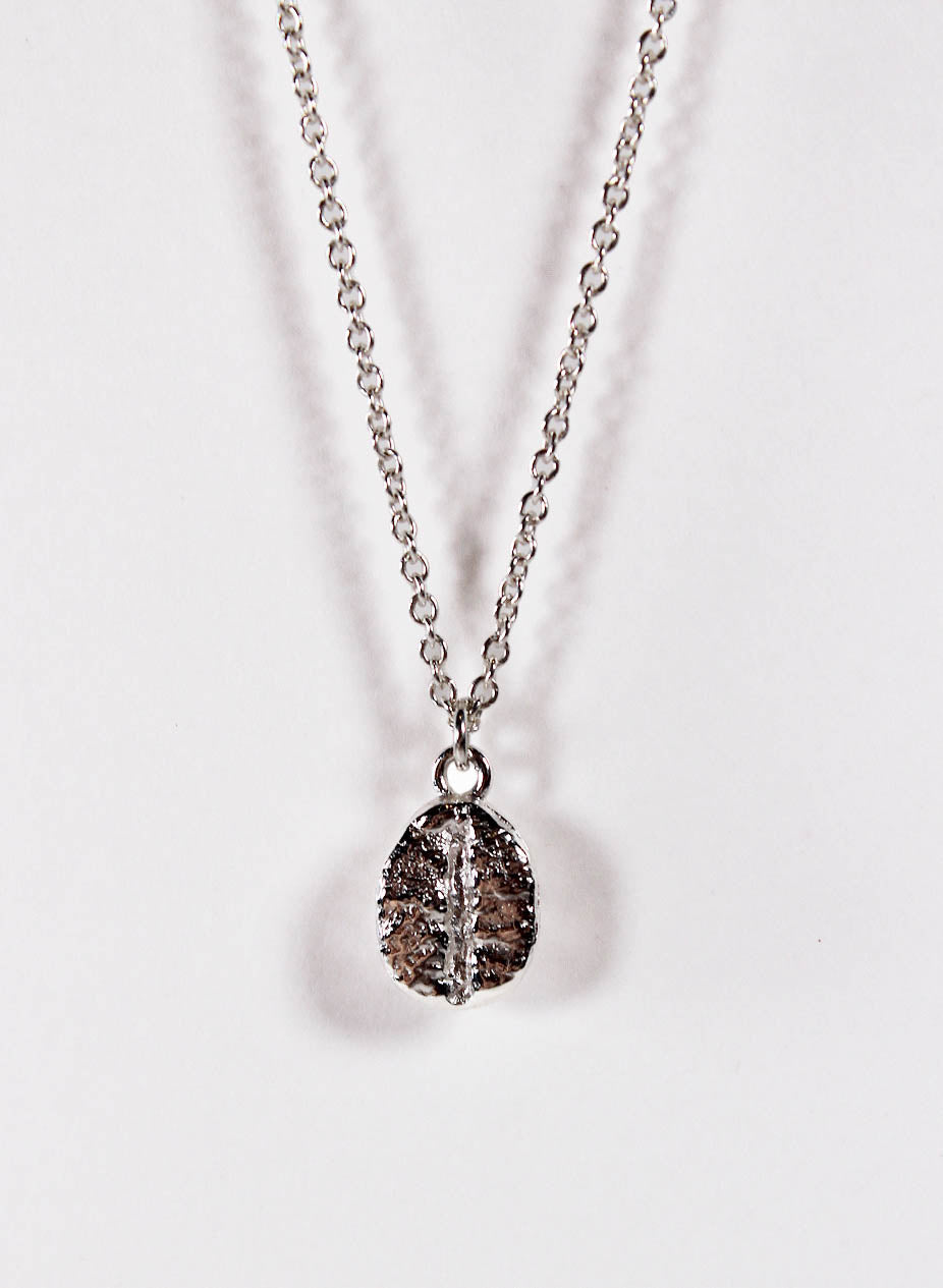 Coffee Bean Necklace - Sterling Silver