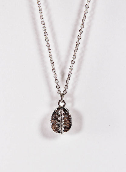 Coffee Bean Necklace - Sterling Silver