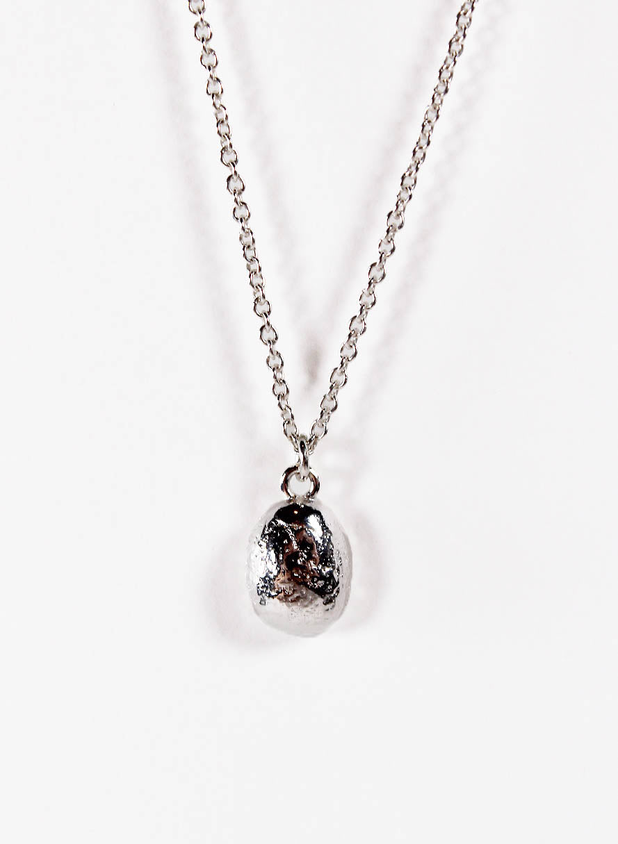 Coffee Bean Necklace - Sterling Silver