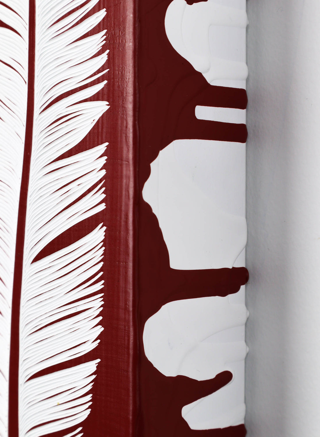 Raukura in Red - Original Carved Painting