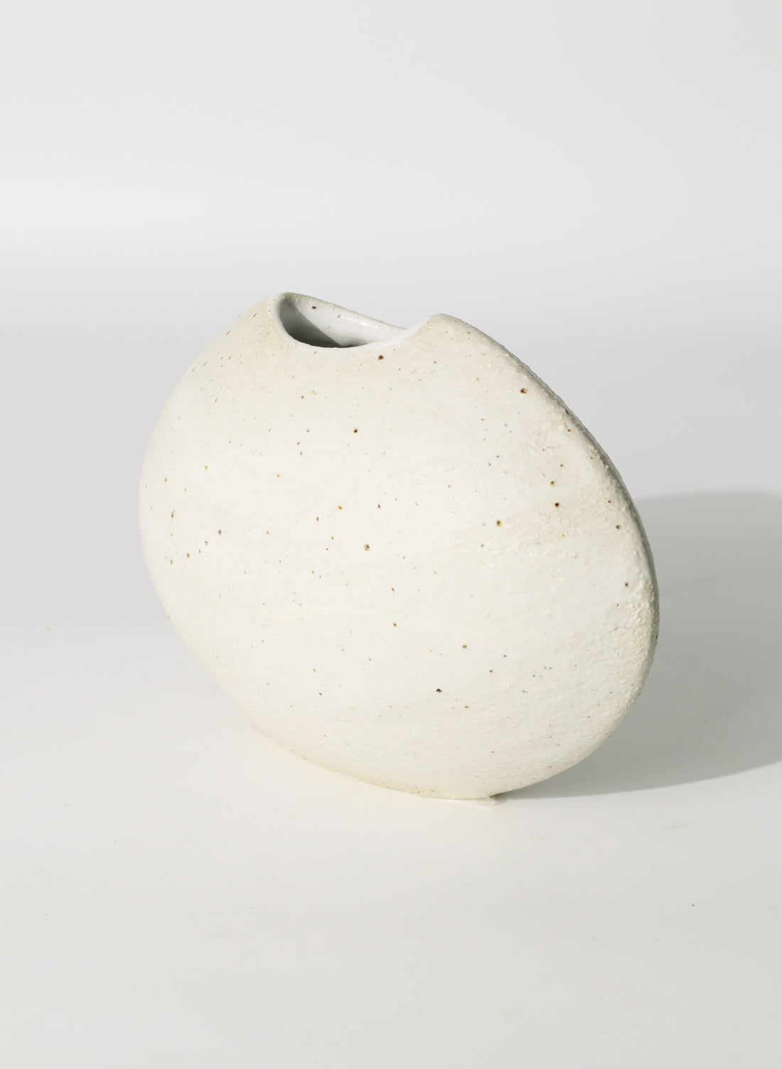 Egg Sculpture Tall  Ceramic Vase White with Smooth Walls