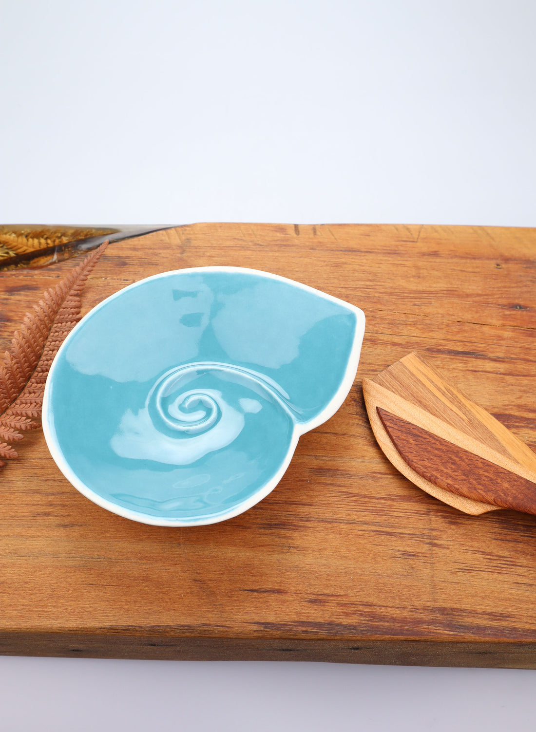 Small Nautilus Plate - Aqua