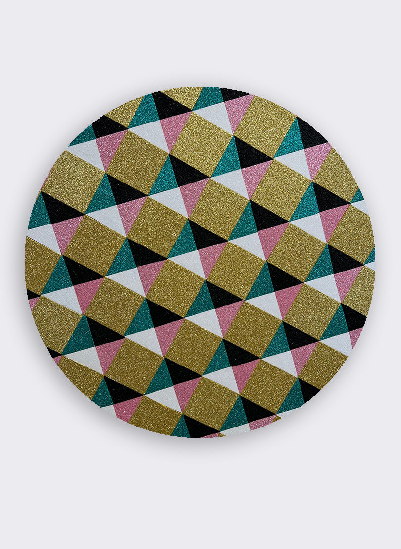 600mm Round - Turquoise, Gold &amp; Hot Pink