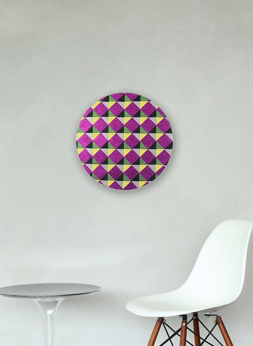 430mm Round - Purple, Yellow, Silver and Black