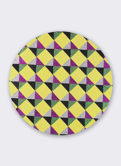 430mm Round - Yellow, Black, Silver and Purple