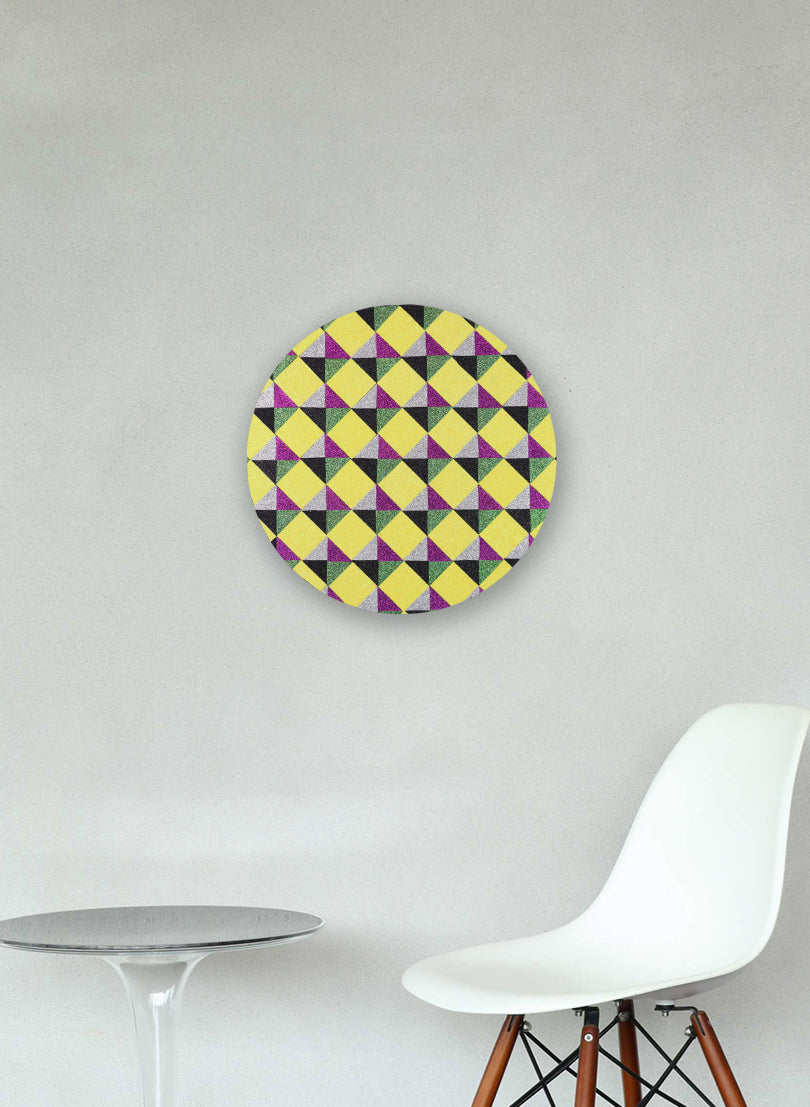 430mm Round - Yellow, Black, Silver and Purple