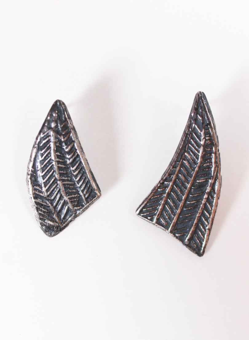 Zig Zag Studs - Oxidised Sterling Silver